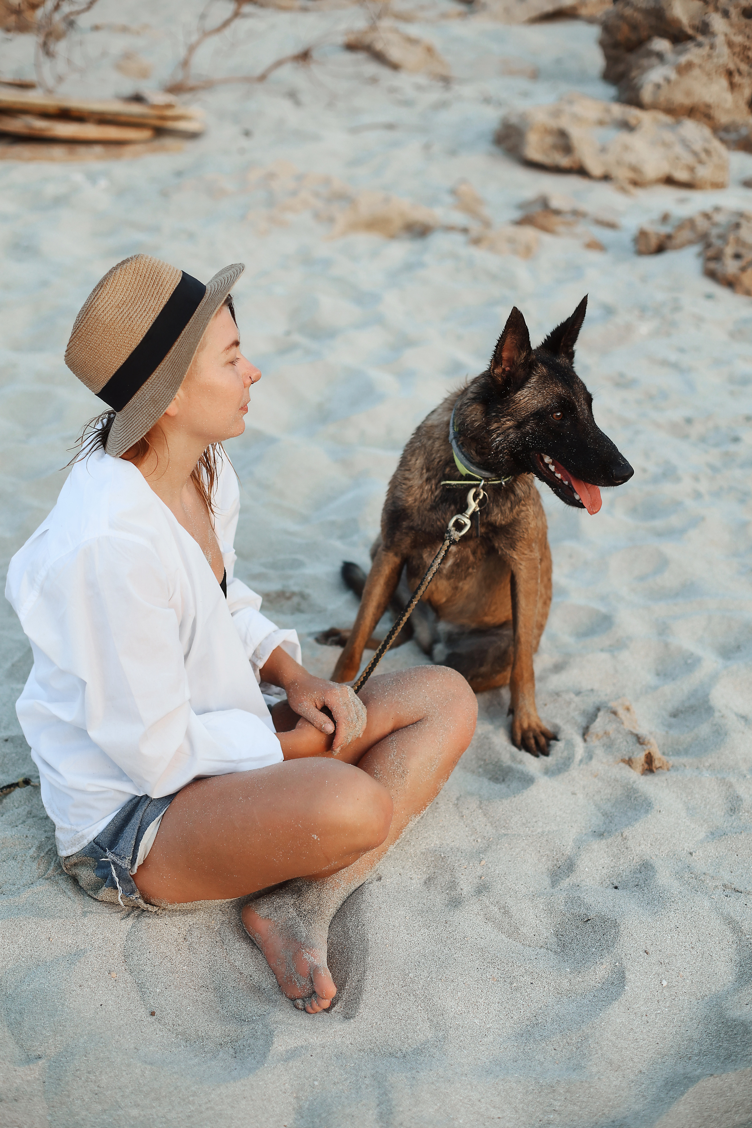 Photoshoot with a pet, Ayia Napa. May, 2022. Home