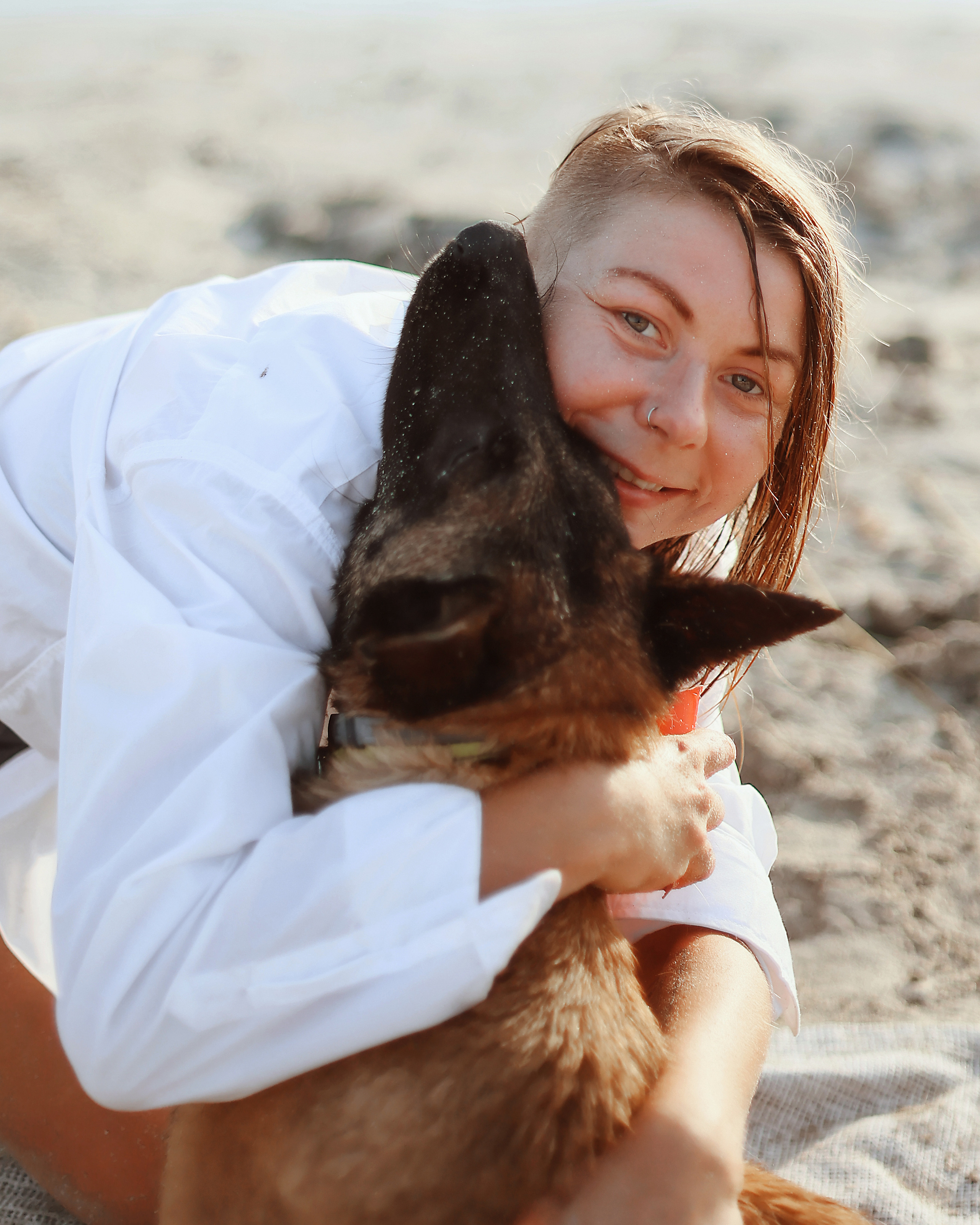 Photoshoot with a pet, Ayia Napa. May, 2022. Home