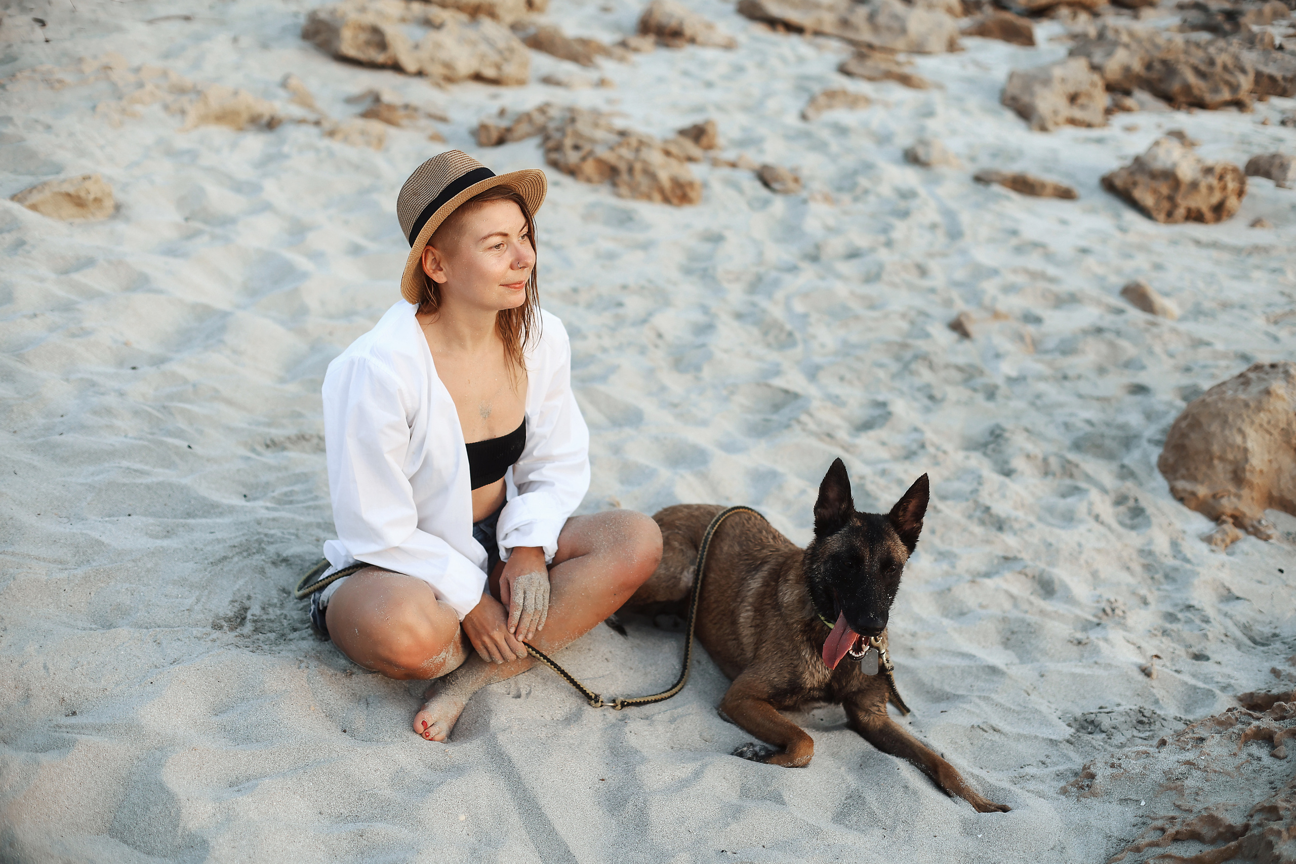 Photoshoot with a pet, Ayia Napa. May, 2022. Home