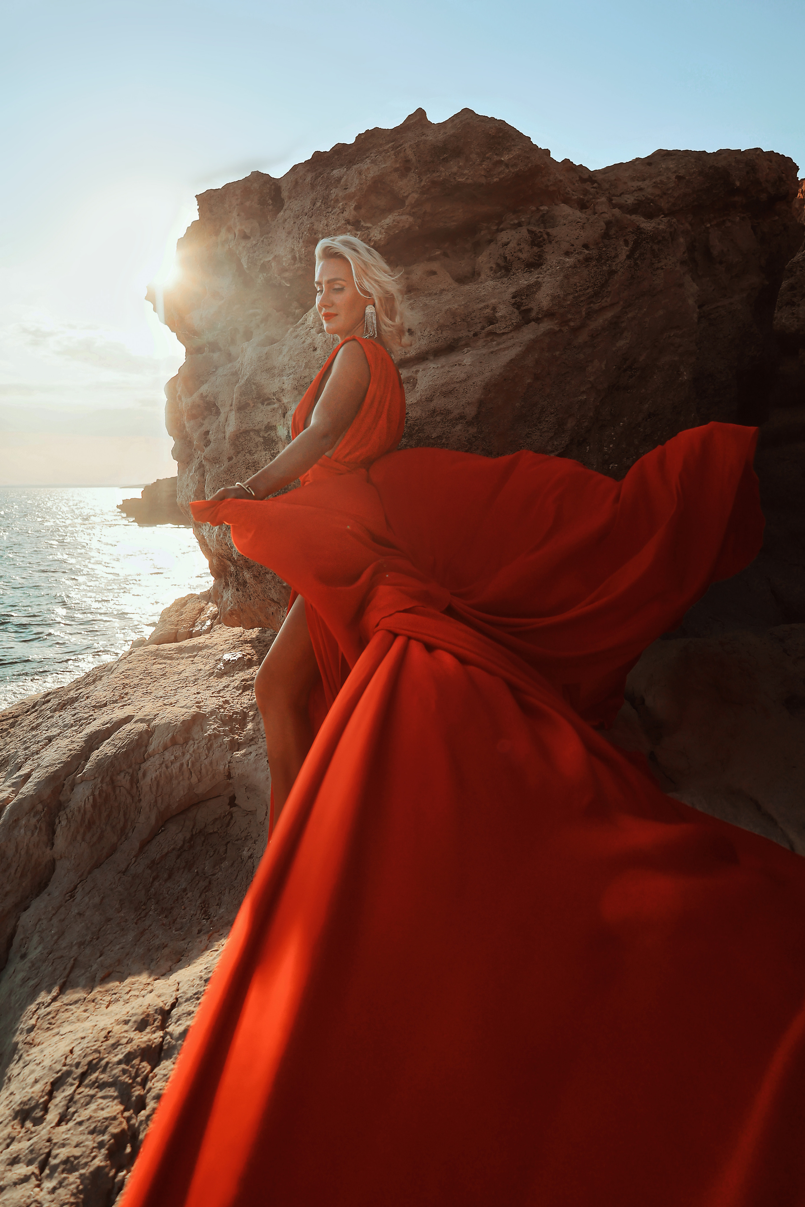 Индивидуальная фотосессия в летящем платье, Айя-Напа. Июнь, 2022. Kipriotka. Ваш фотограф на Кипре (Айя-Напа, Протарас)