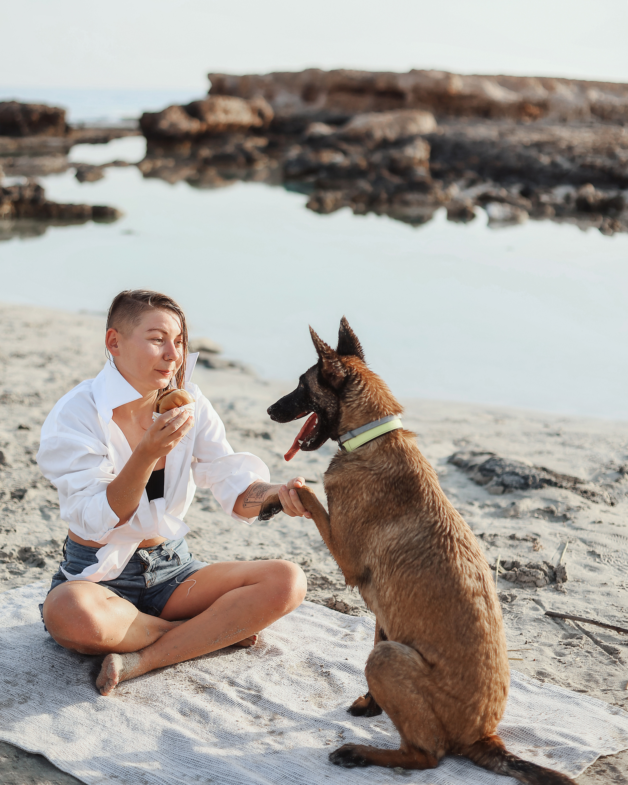 Photoshoot with a pet, Ayia Napa. May, 2022. Home