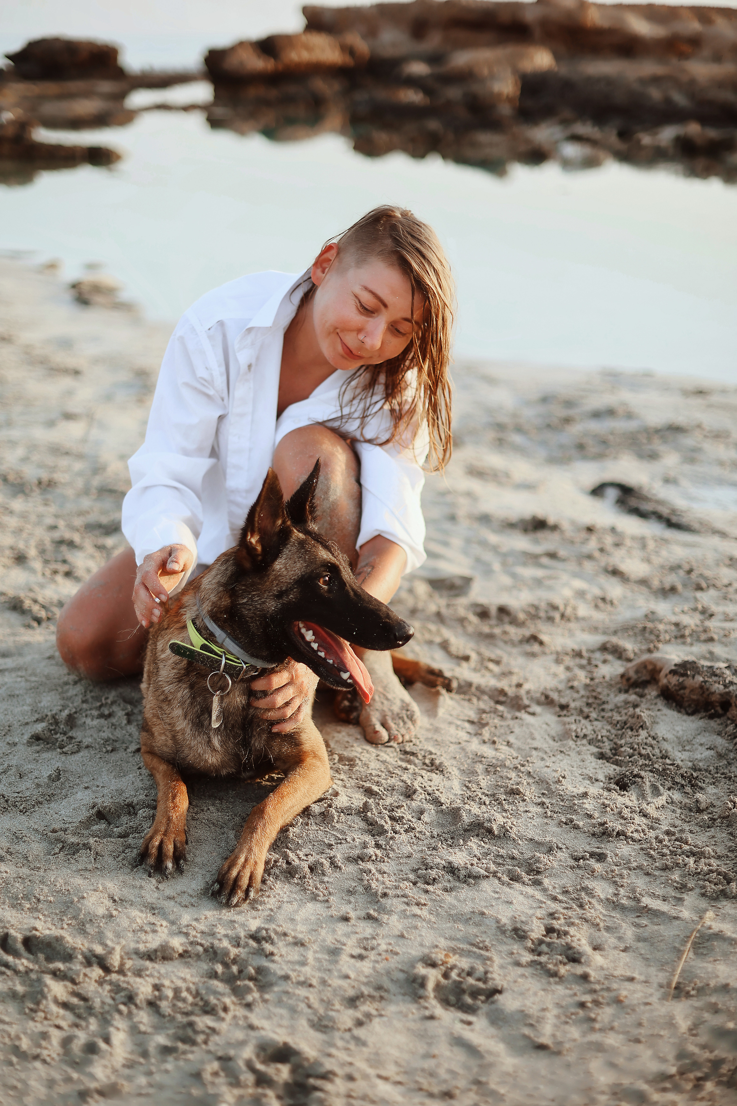 Photoshoot with a pet, Ayia Napa. May, 2022. Home