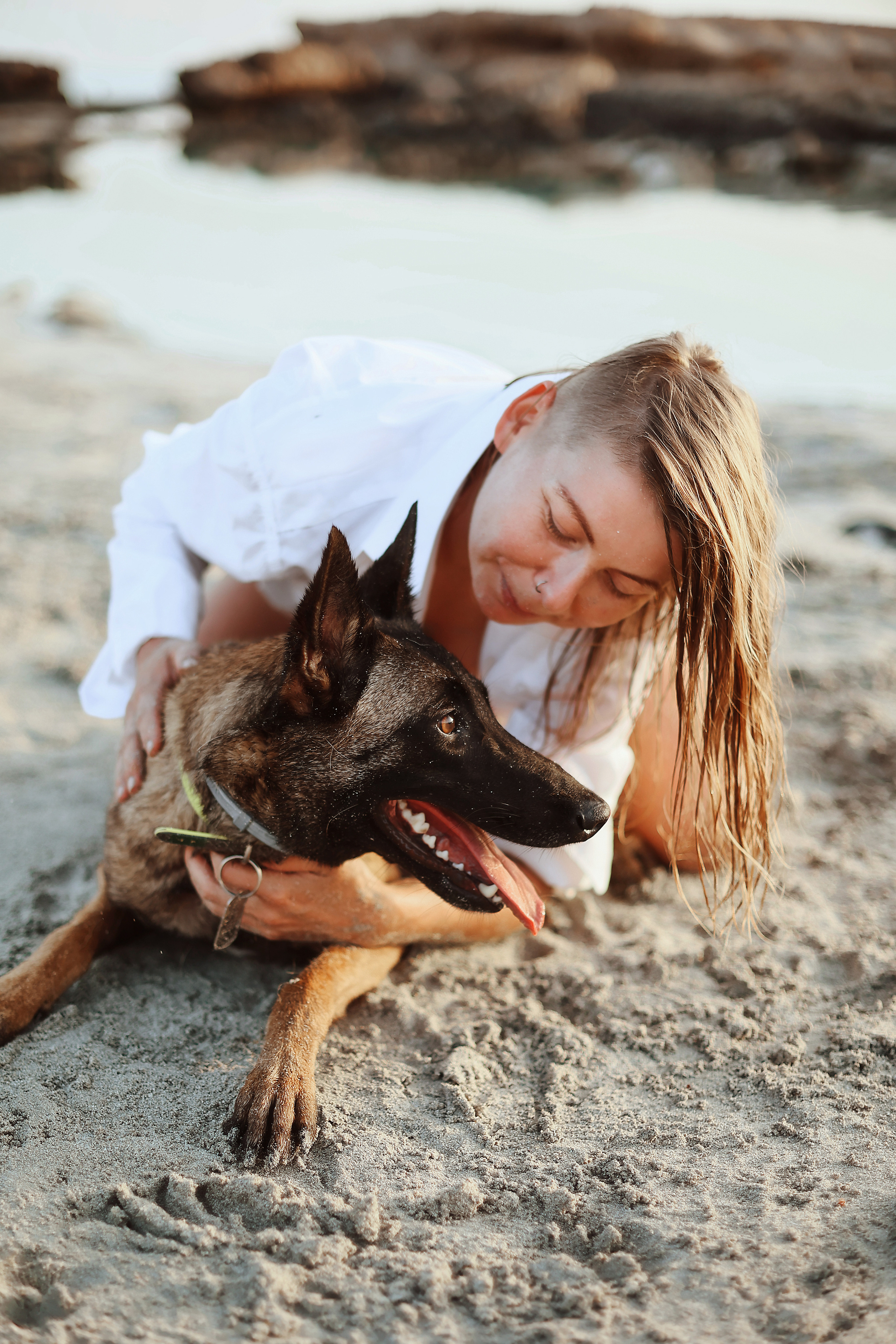 Photoshoot with a pet, Ayia Napa. May, 2022. Home