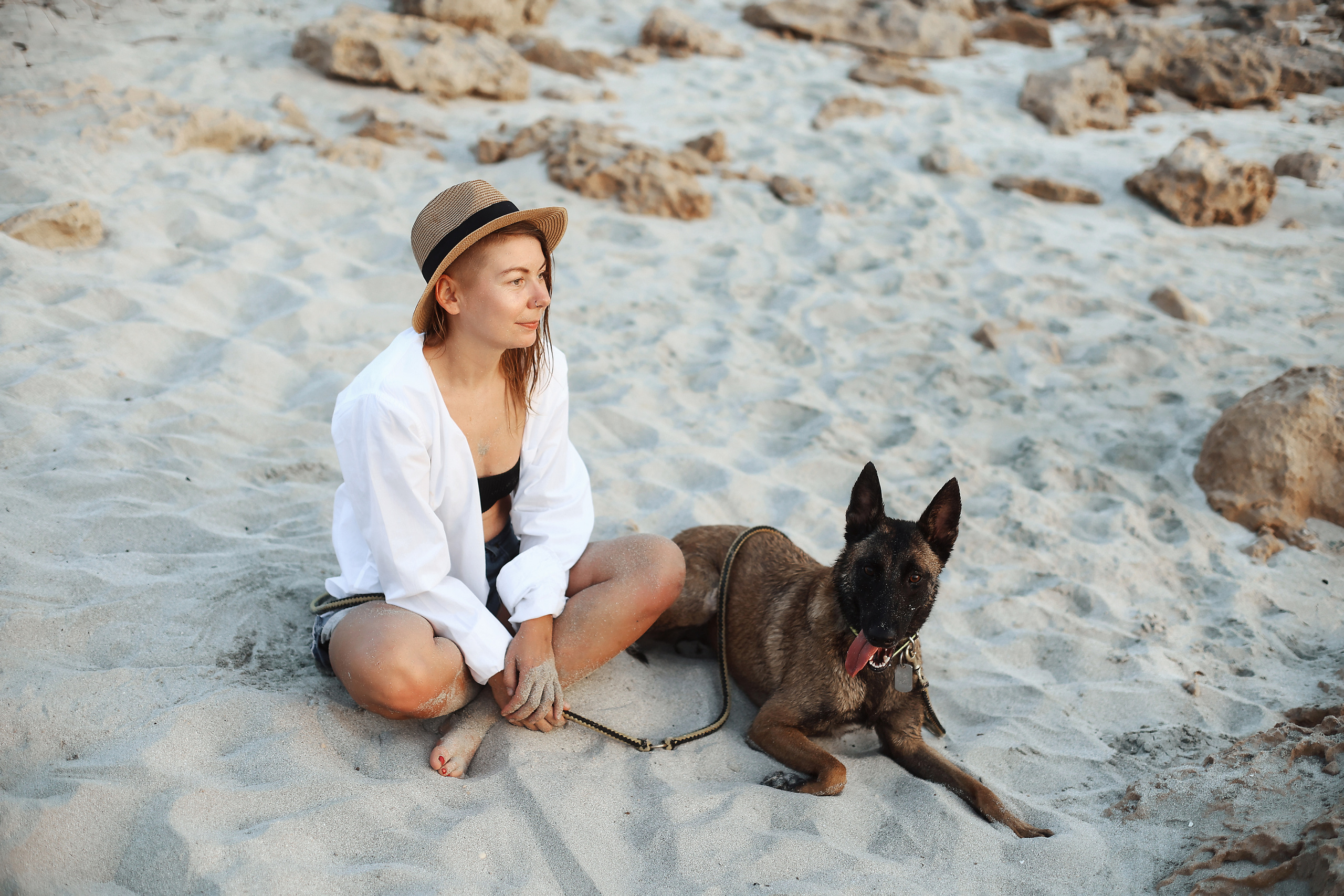 Photoshoot with a pet, Ayia Napa. May, 2022. Home