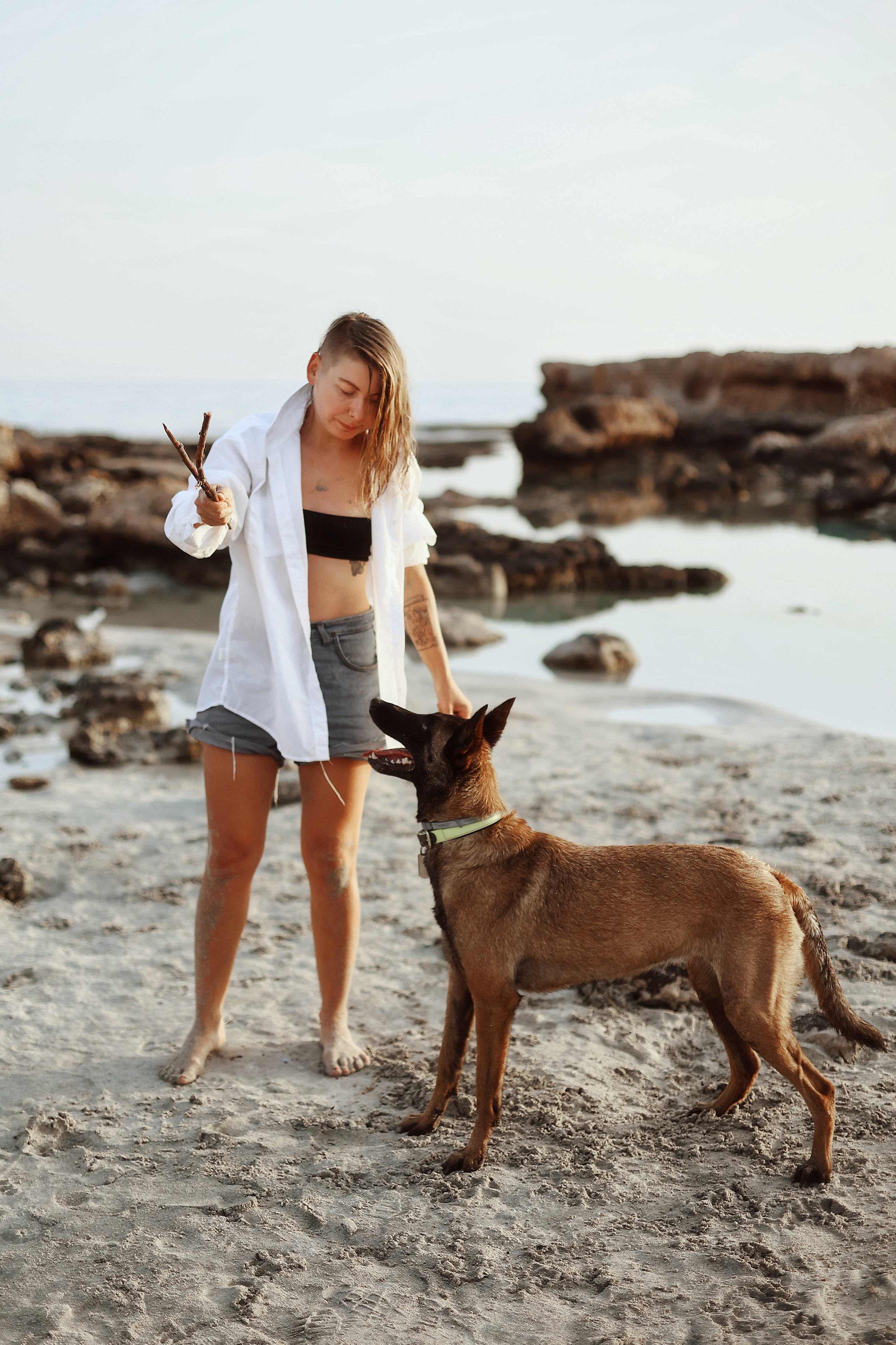 Photoshoot with a pet, Ayia Napa. May, 2022. Home