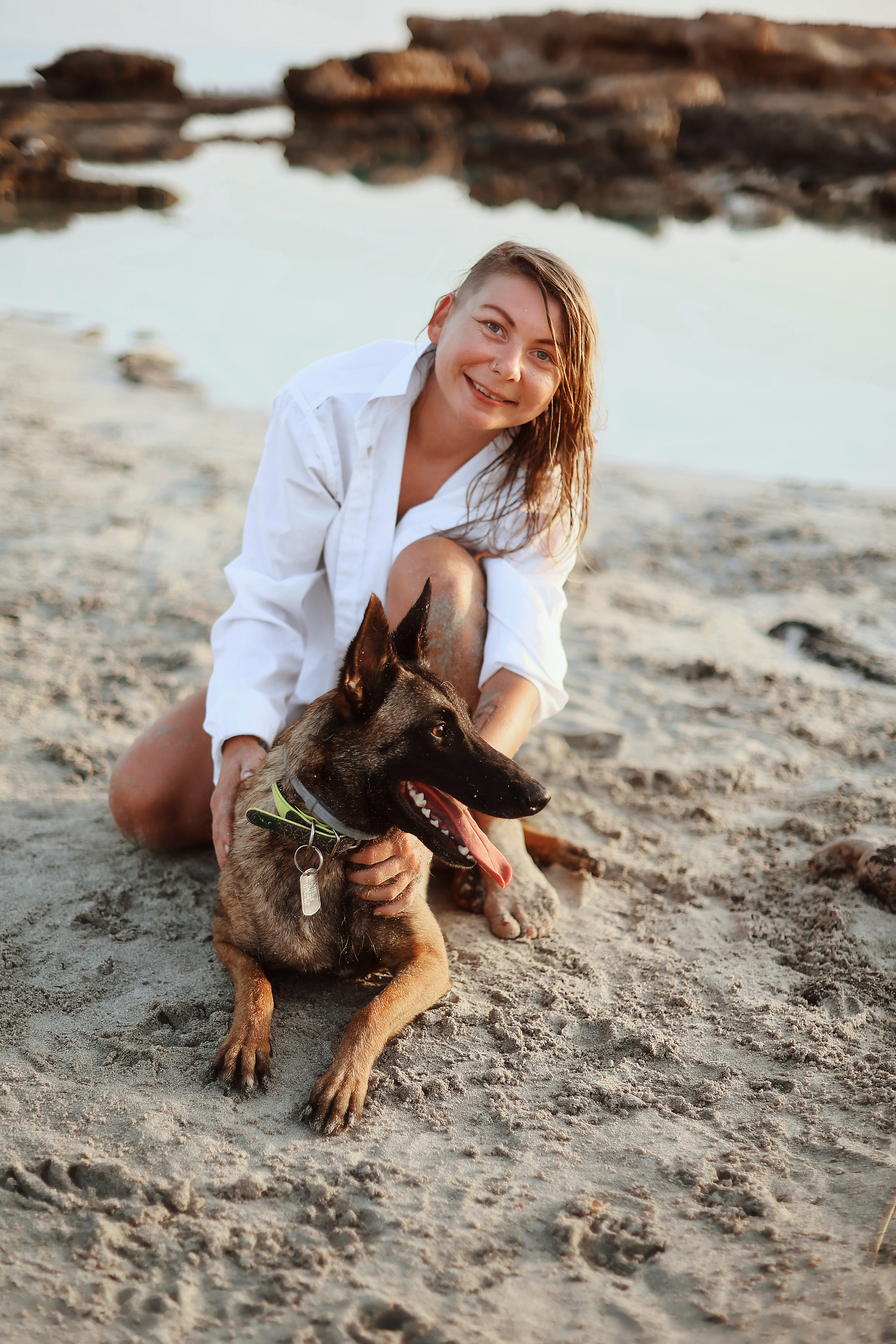 Photoshoot with a pet, Ayia Napa. May, 2022. Home