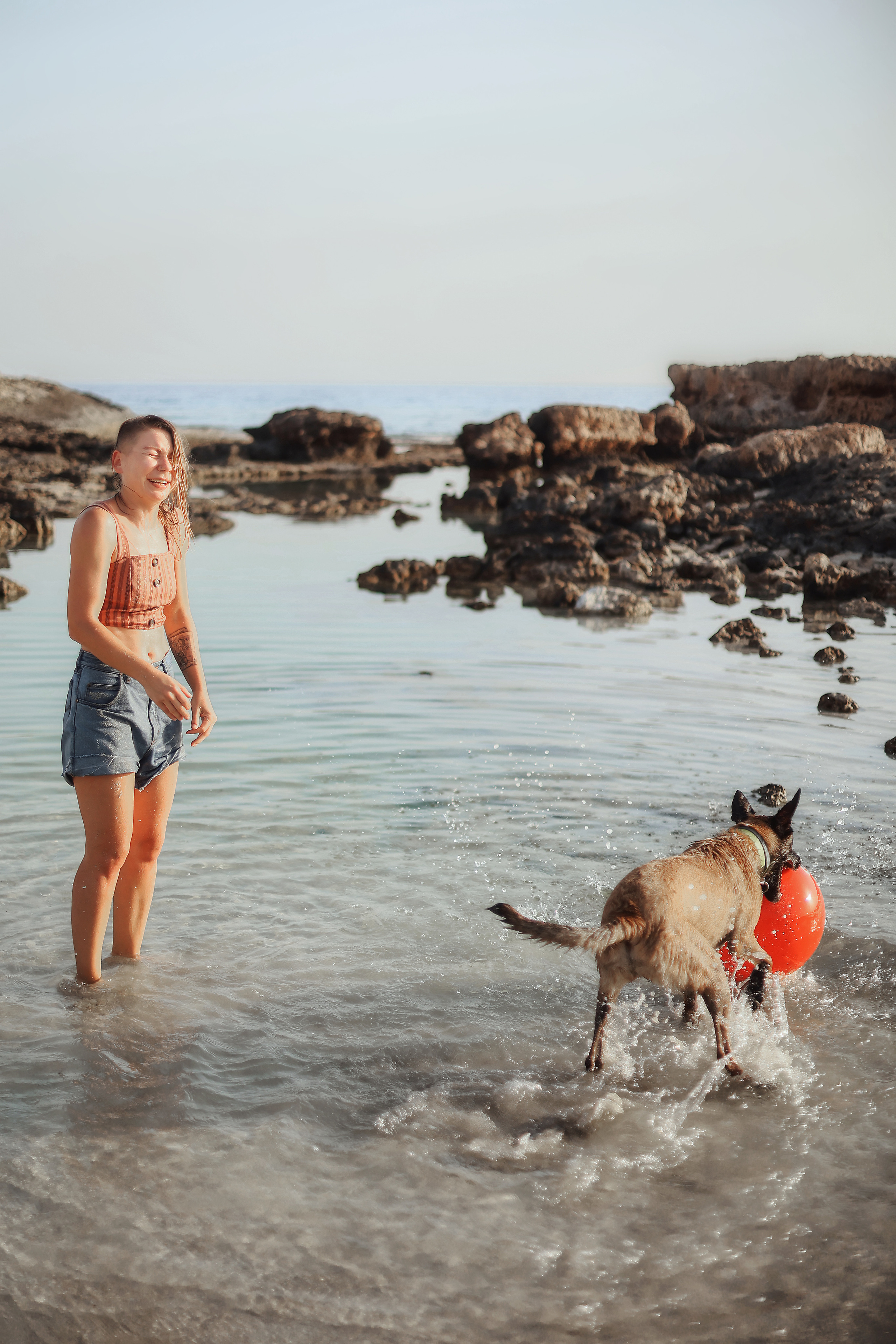 Photoshoot with a pet, Ayia Napa. May, 2022. Home