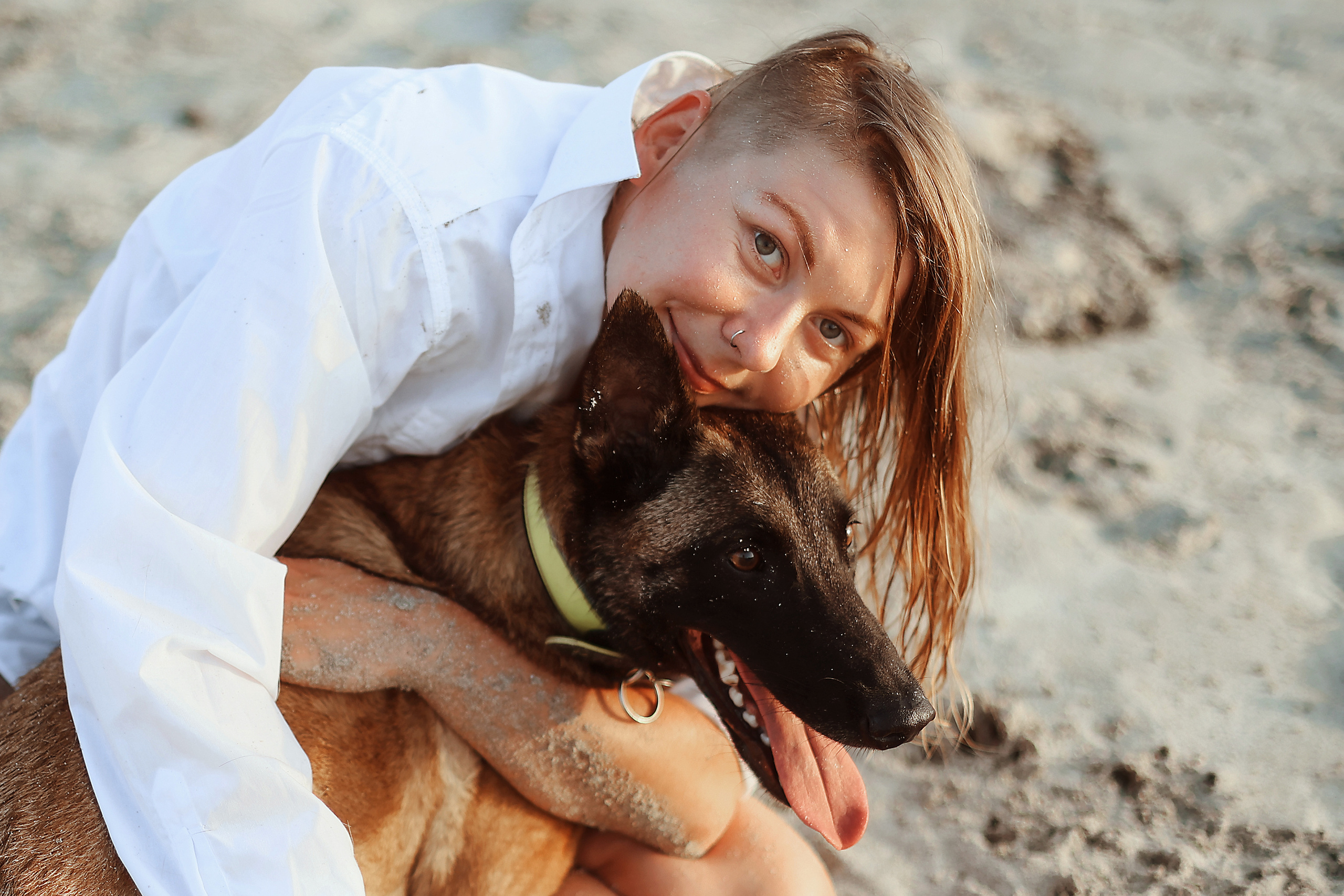 Photoshoot with a pet, Ayia Napa. May, 2022. Home