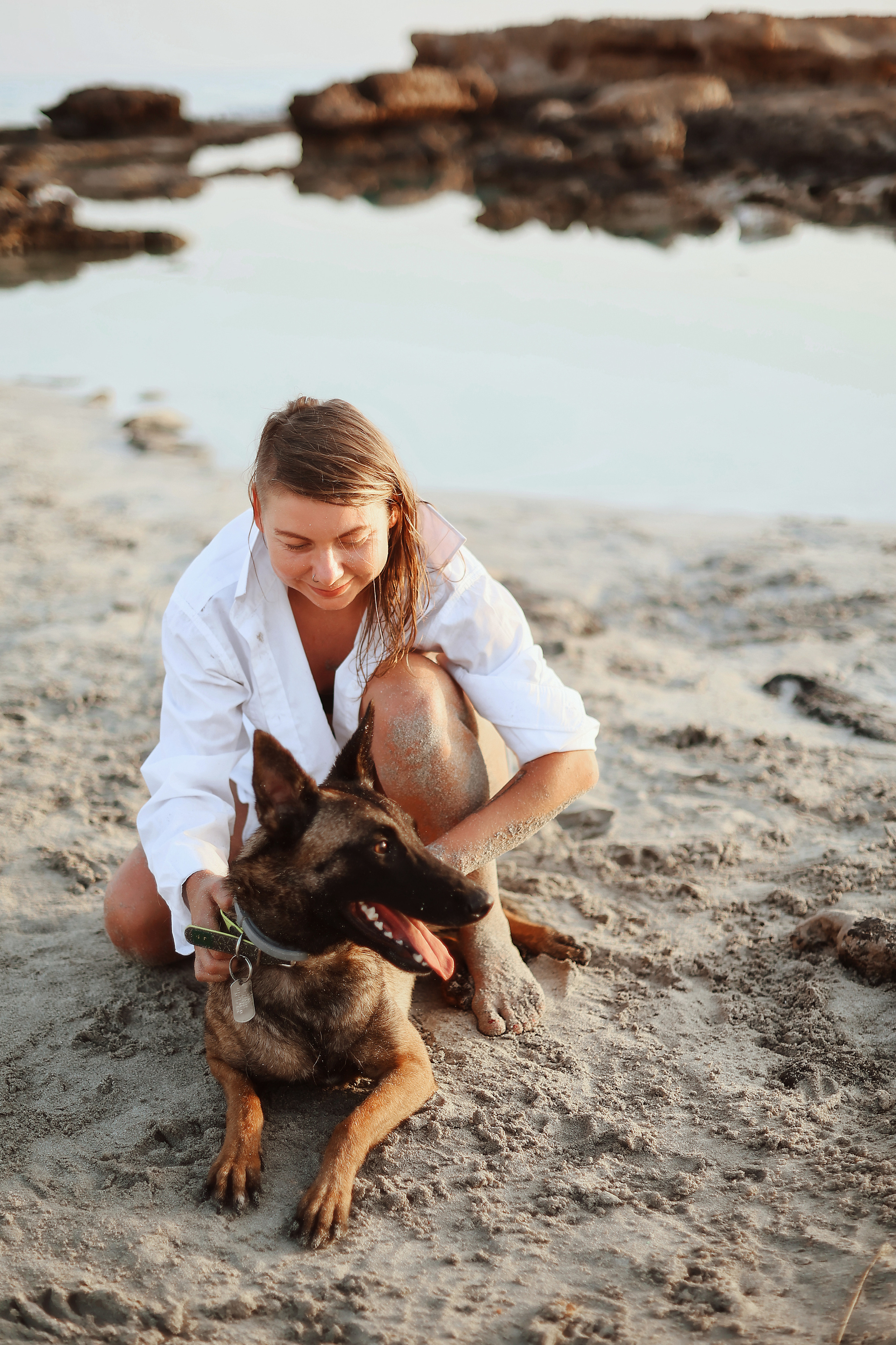Photoshoot with a pet, Ayia Napa. May, 2022. Home