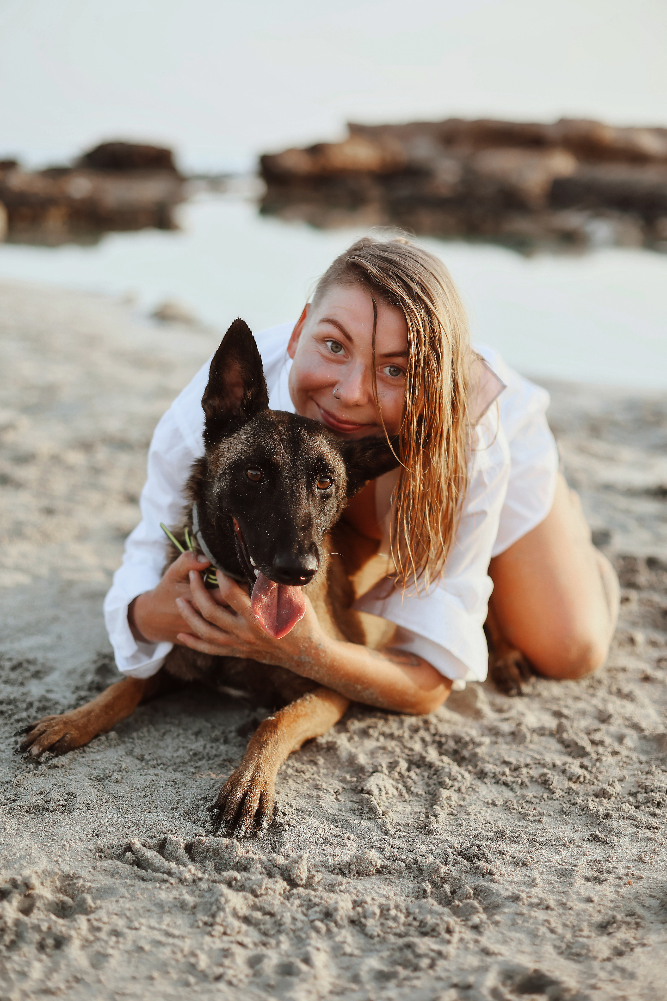 Photoshoot with a pet, Ayia Napa. May, 2022. Home