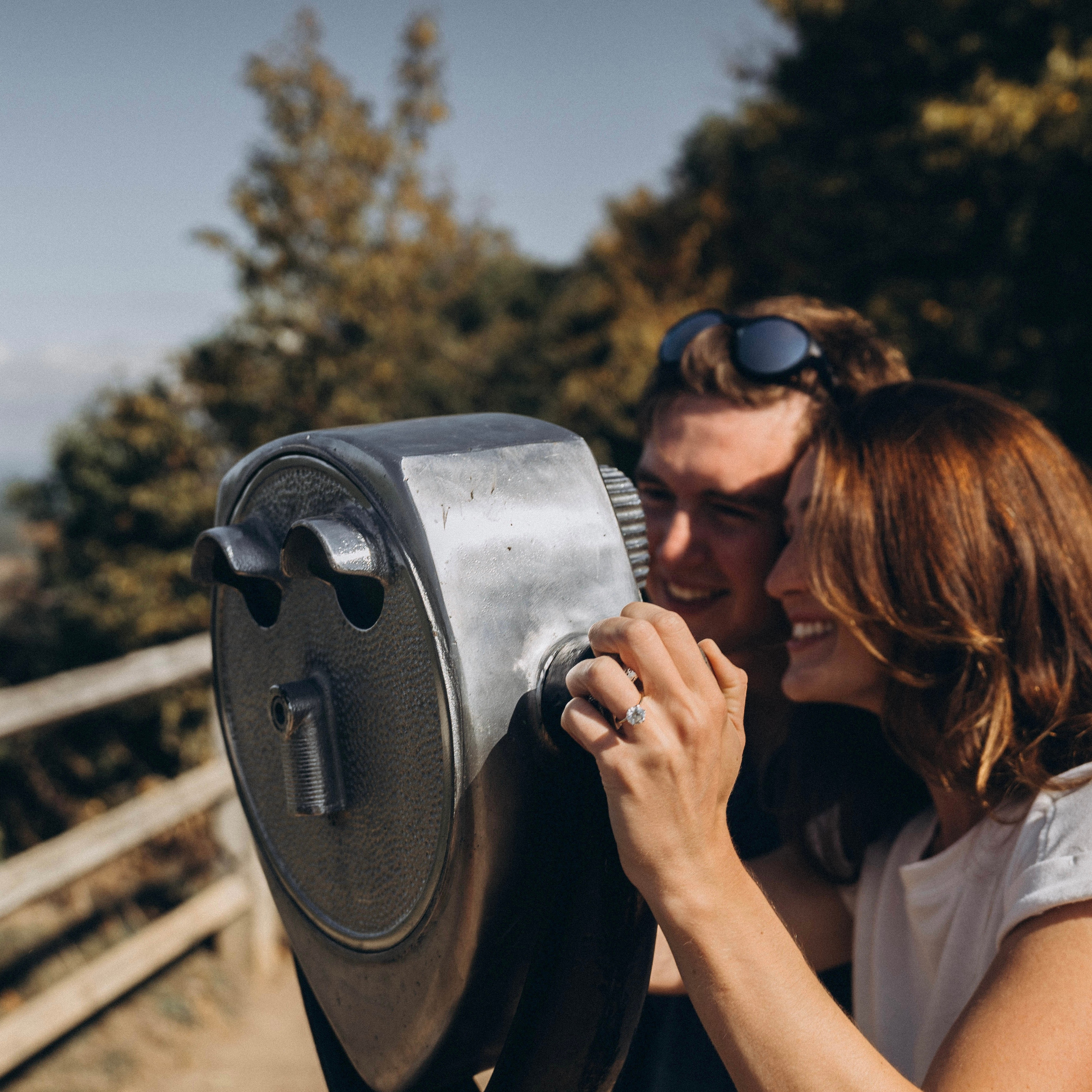 Stylish detail shot of engagement ring 