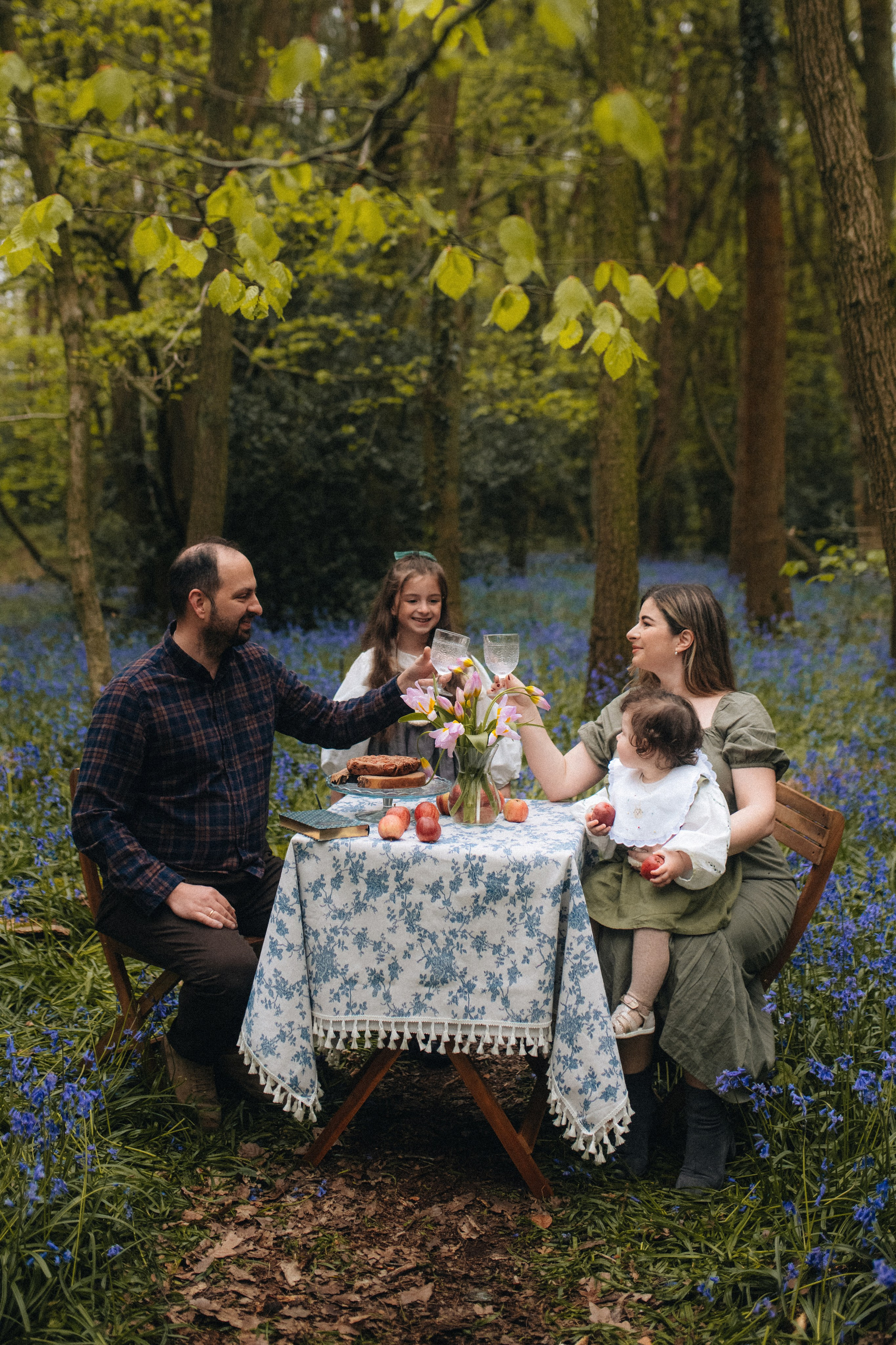 Bluebell family session. Tania Gandrabur, photographer in West Midlands, England