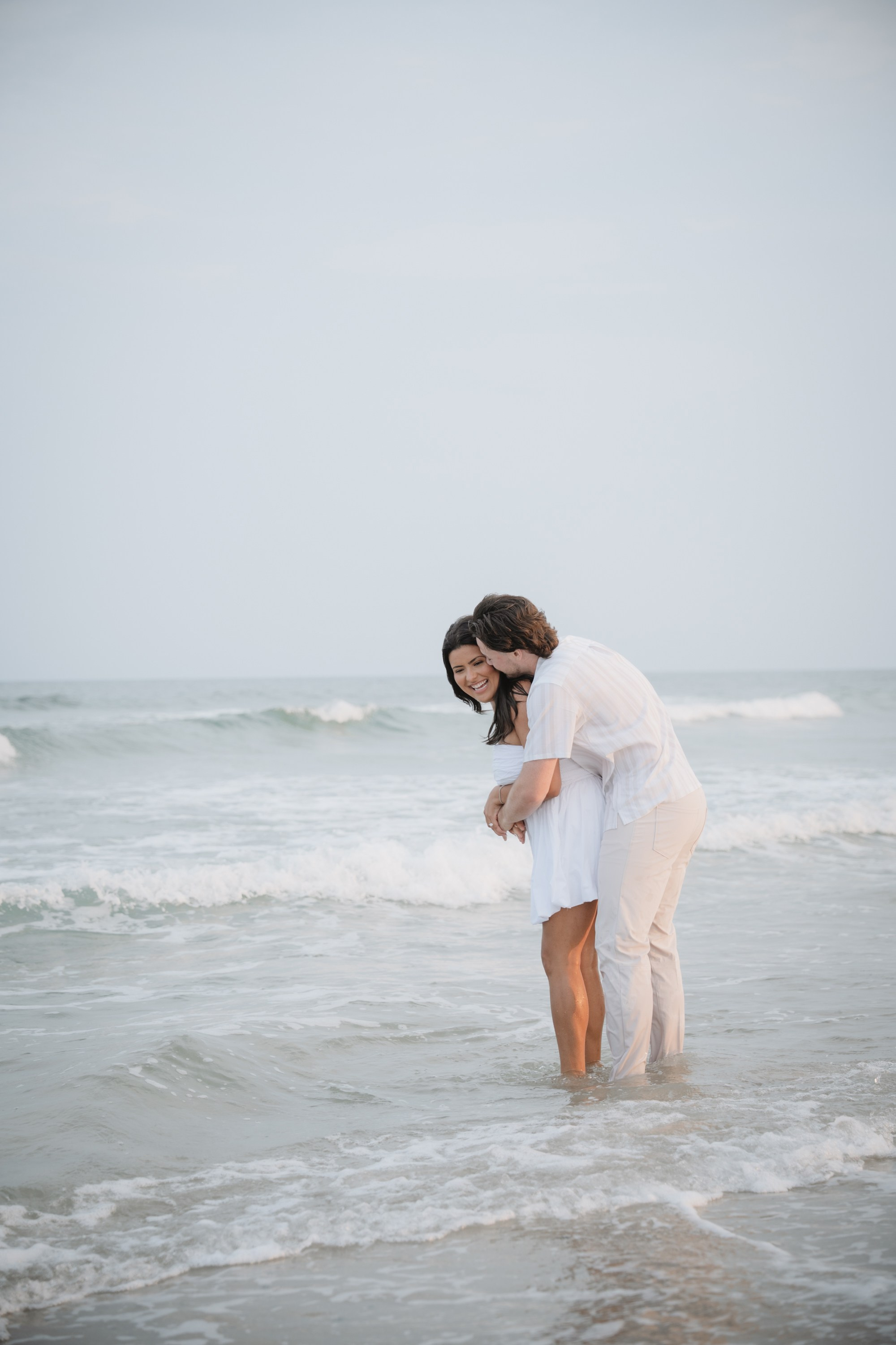 Engagement photoshoot on the Atlantic City beach. Portrait and wedding photographer in New York