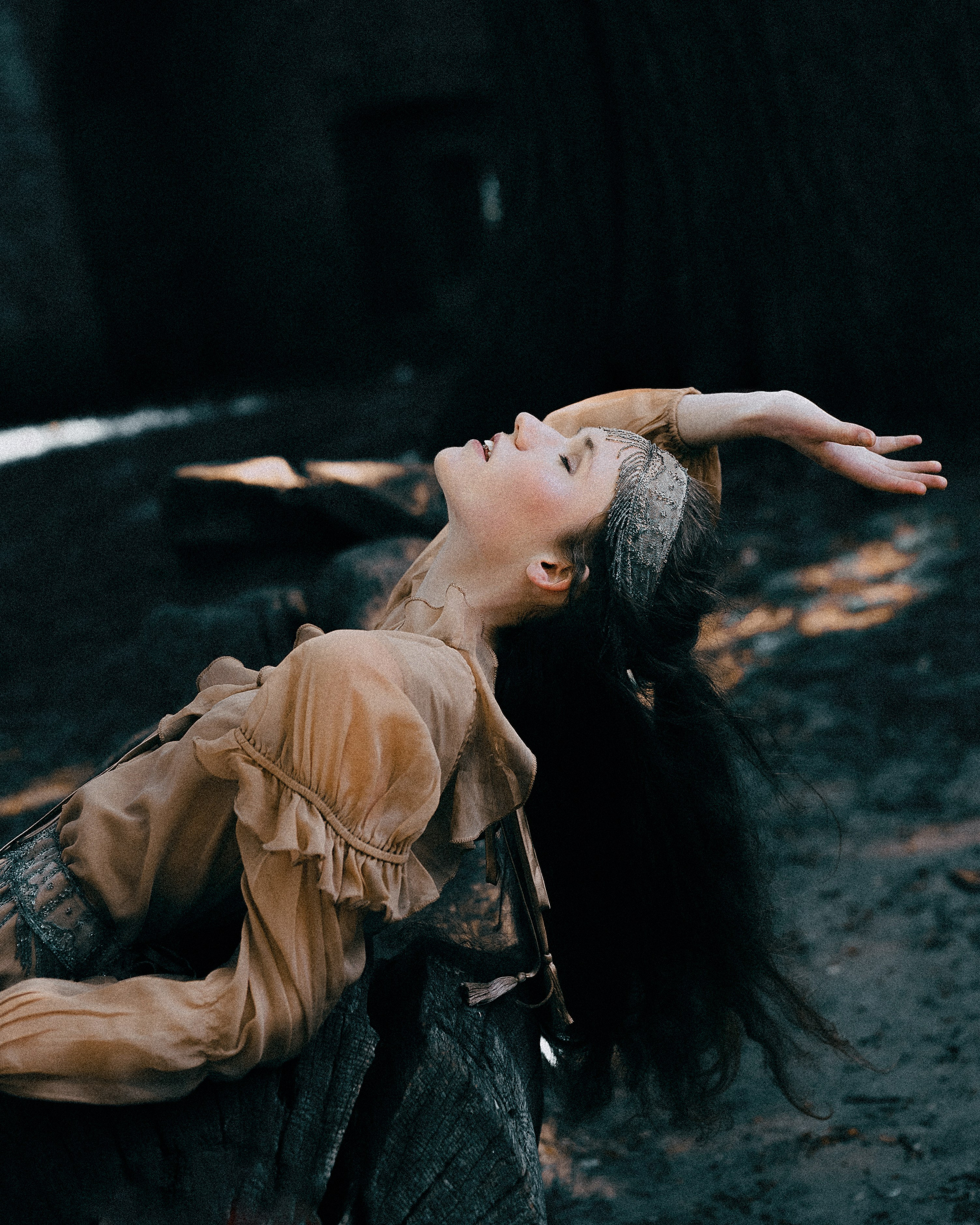 Fantasy Photoshoot in a Medieval Castle in ethereal light. Moth & Moss Photography