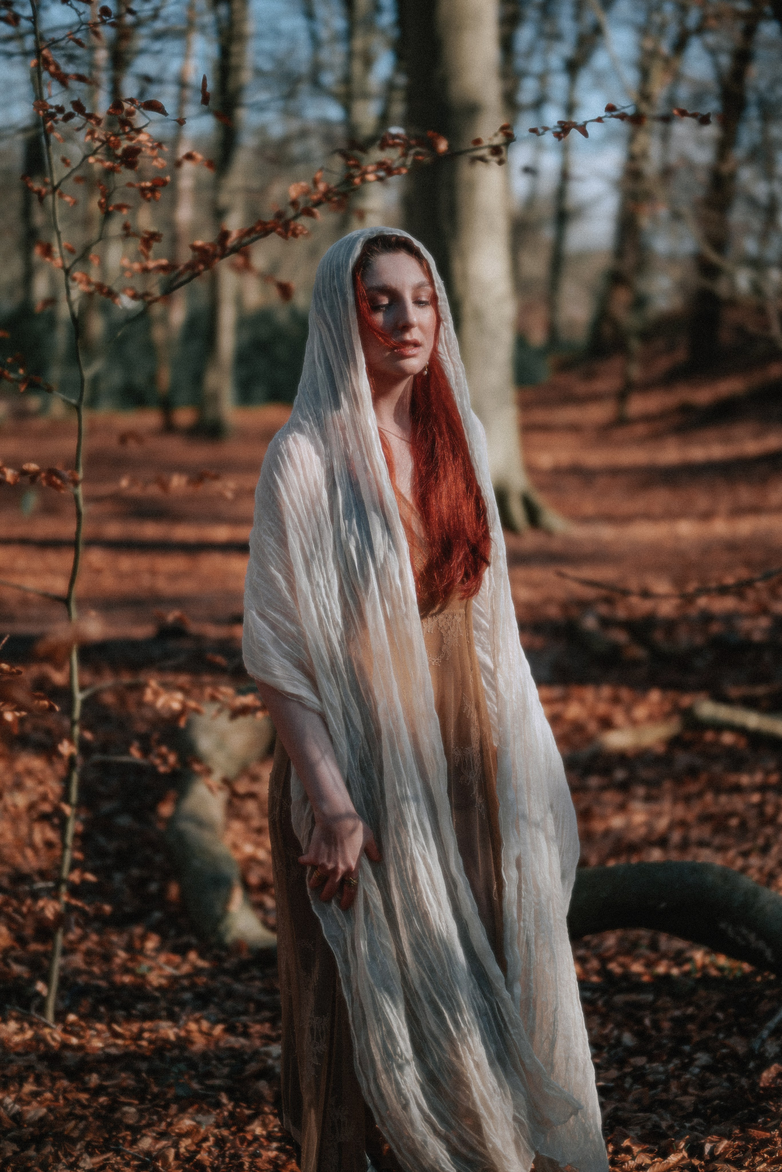 Self-portraits in the autumn forest in The Hague, Netherlands. Moth & Moss Photography