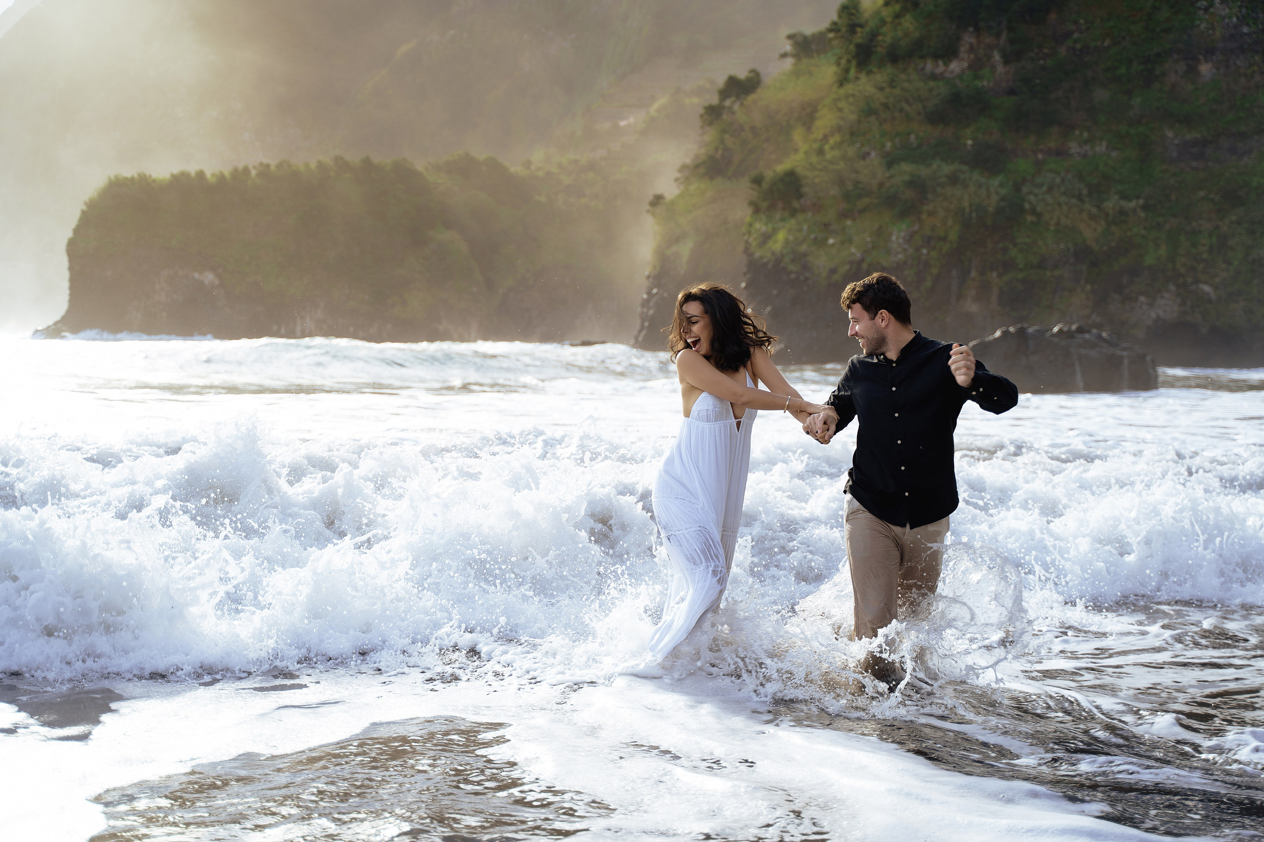 Morning Love Story Photoshoot on Seixal Beach | Madeira Photographer. Your photographer in Madeira