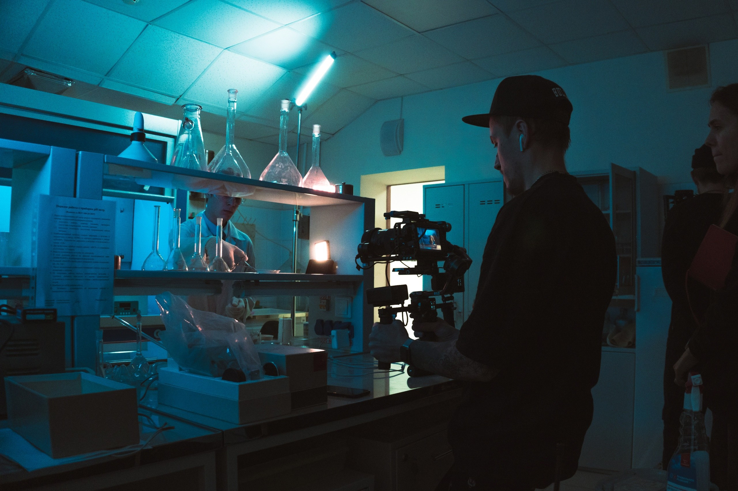 Backstage of the shooting of a advertising video