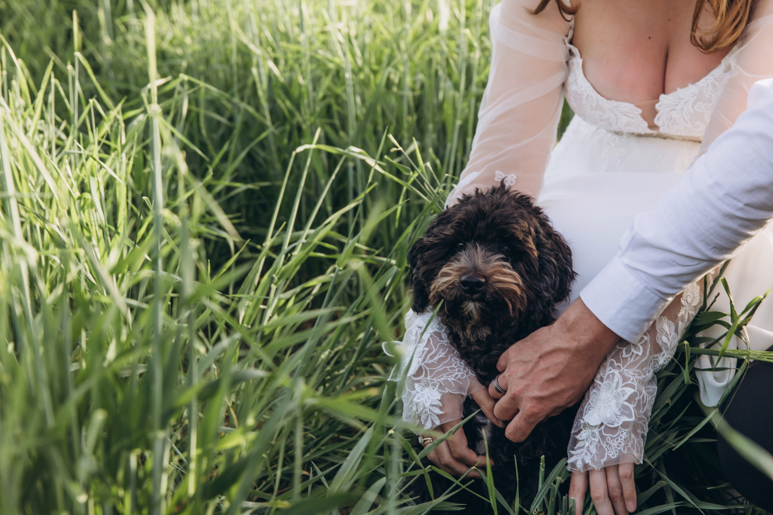 Groom and bride in Alicante city center – destination wedding photo.