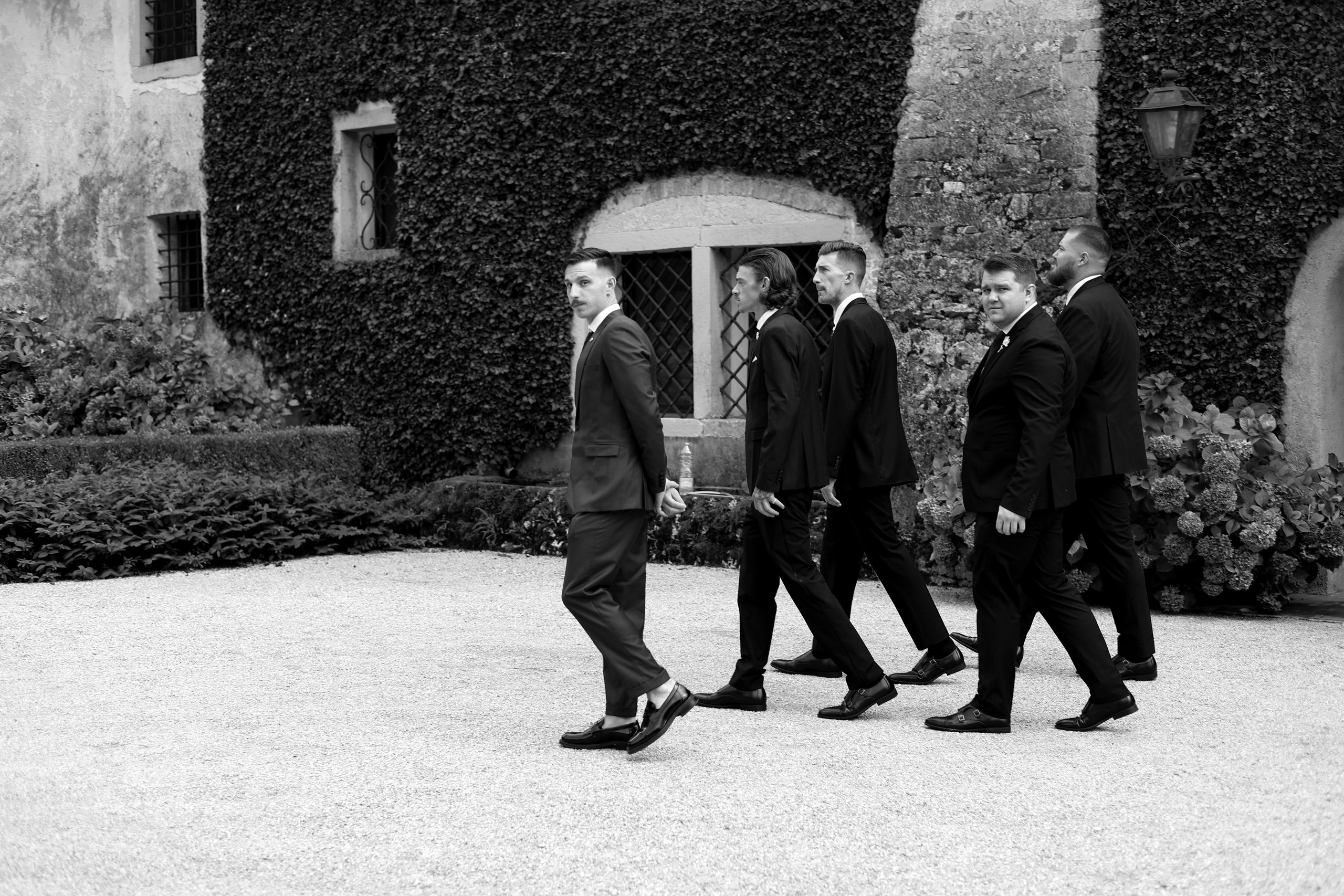 Emotional portrait of the groom before walking to the ceremony.
