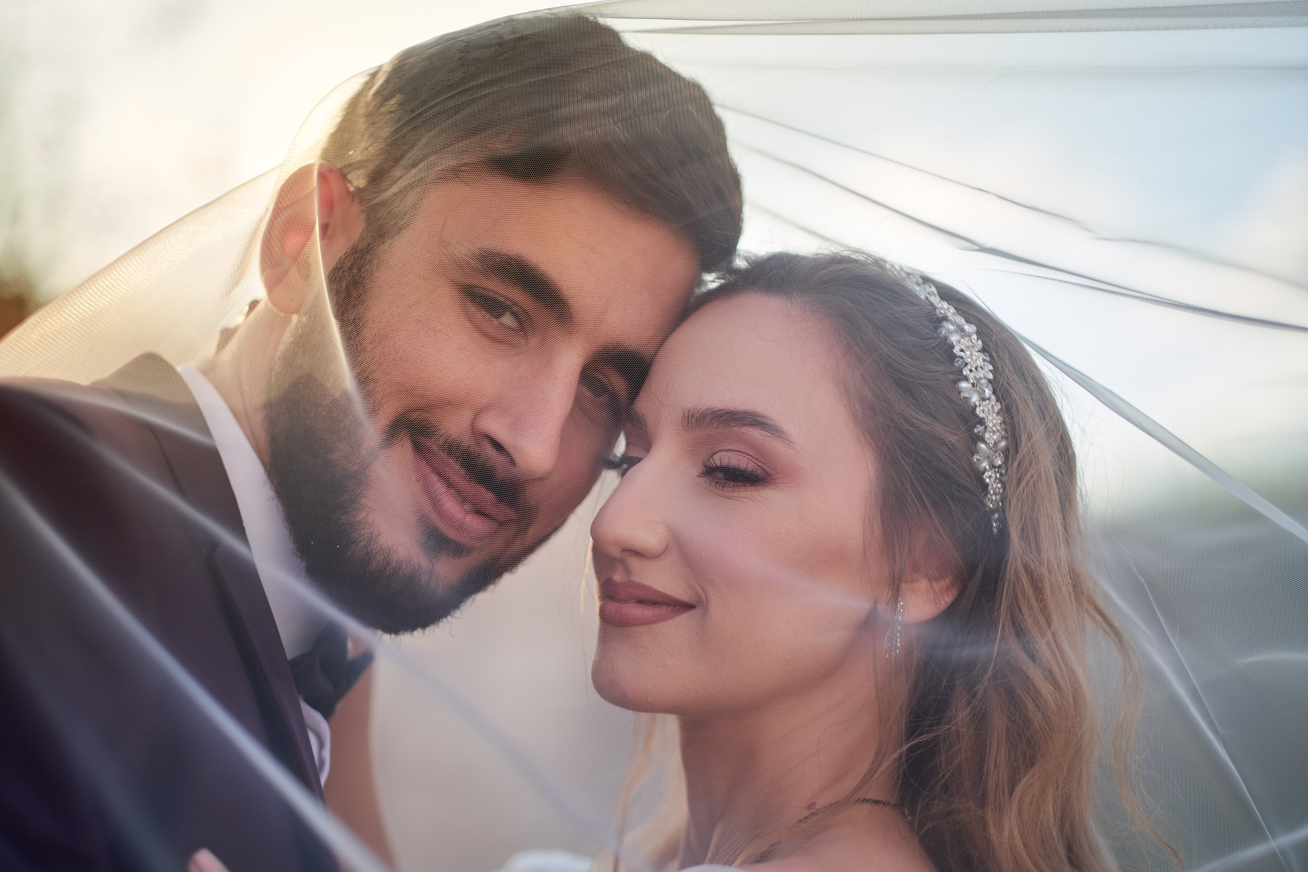 Wedding couple portrait, bride and groom close up, wedding photographer Maxim Polak Israel