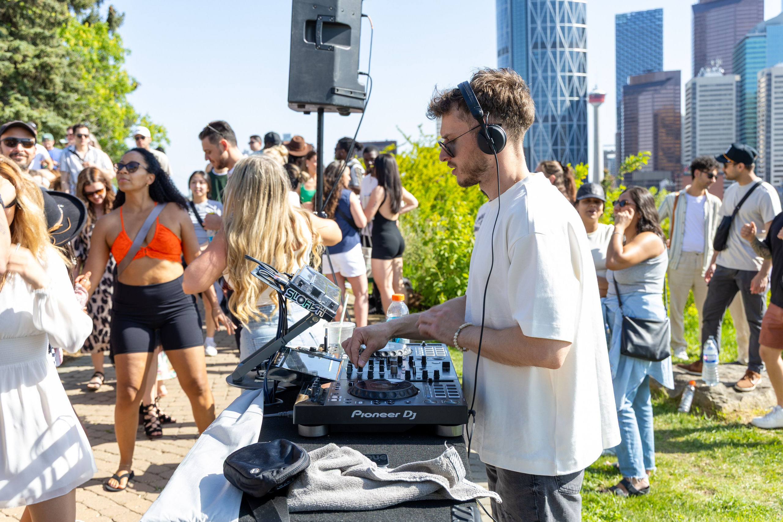 Beats in the Park — Dos Leches DJ Party at Rotary Park, Calgary. ProFly.club — Professional aerial filming in Calgary