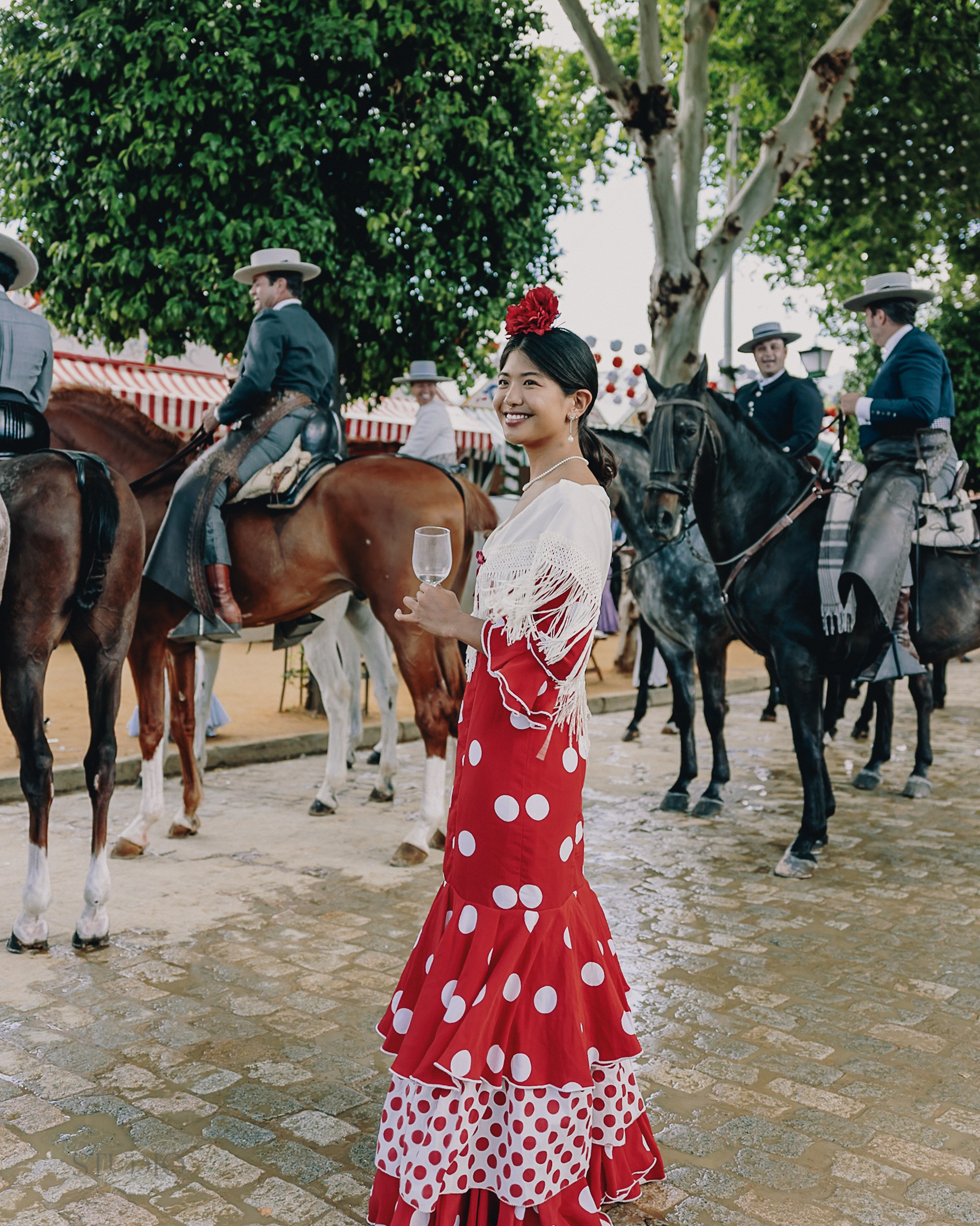 Sesión de fotos en feria de Abril de Sevilla. Inicio