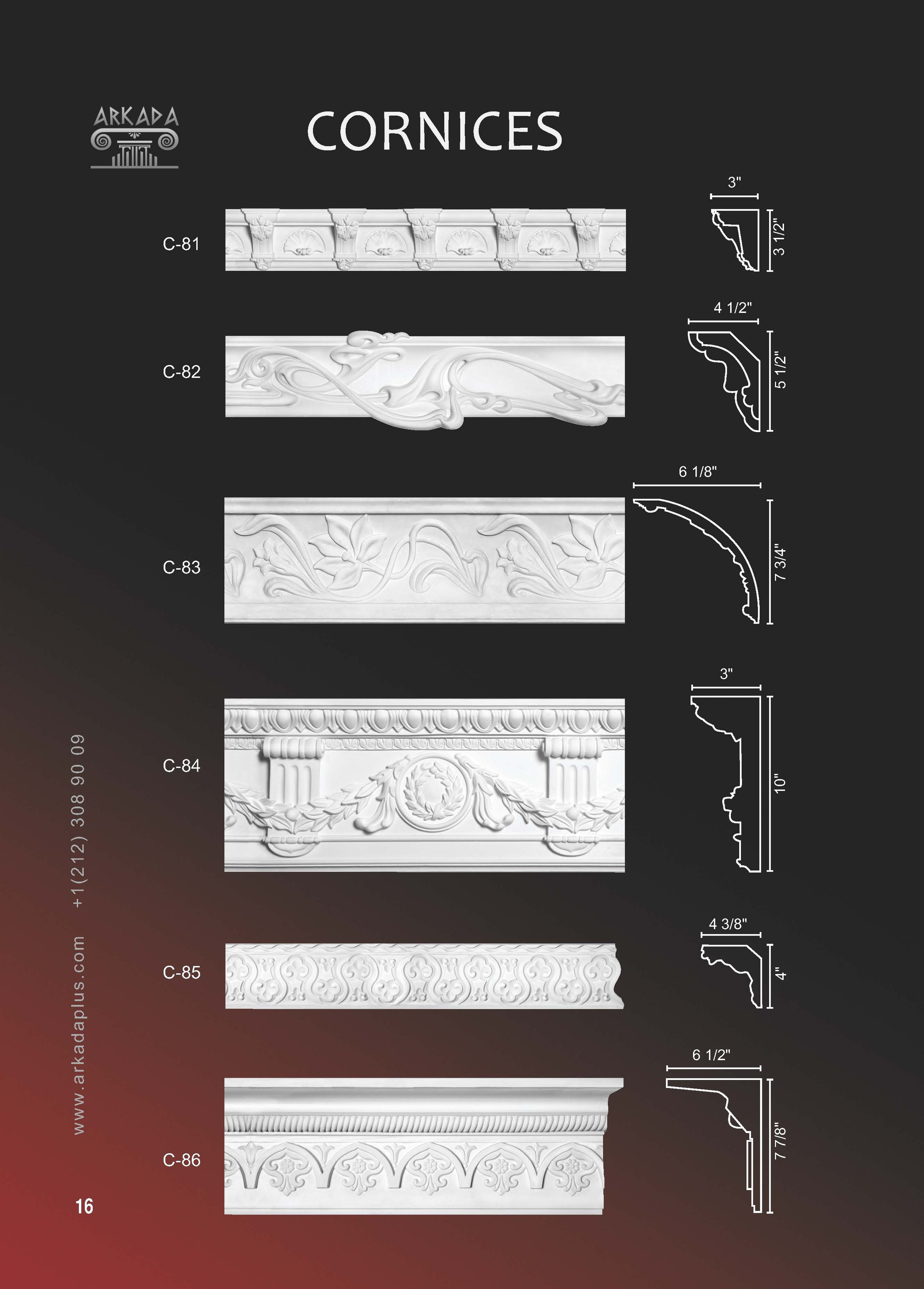 Catalog pages. Plaster molding