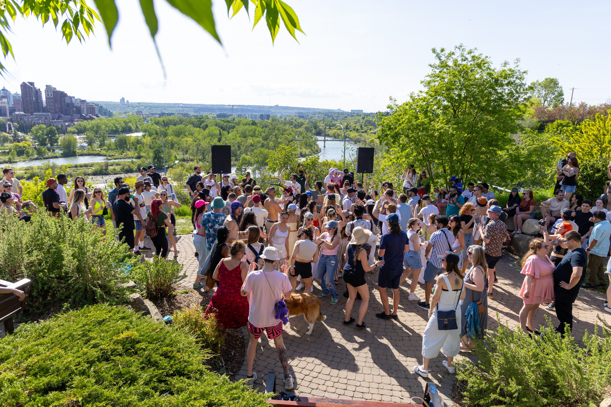 Beats in the Park — Dos Leches DJ Party at Rotary Park, Calgary. ProFly.club — Professional aerial filming in Calgary