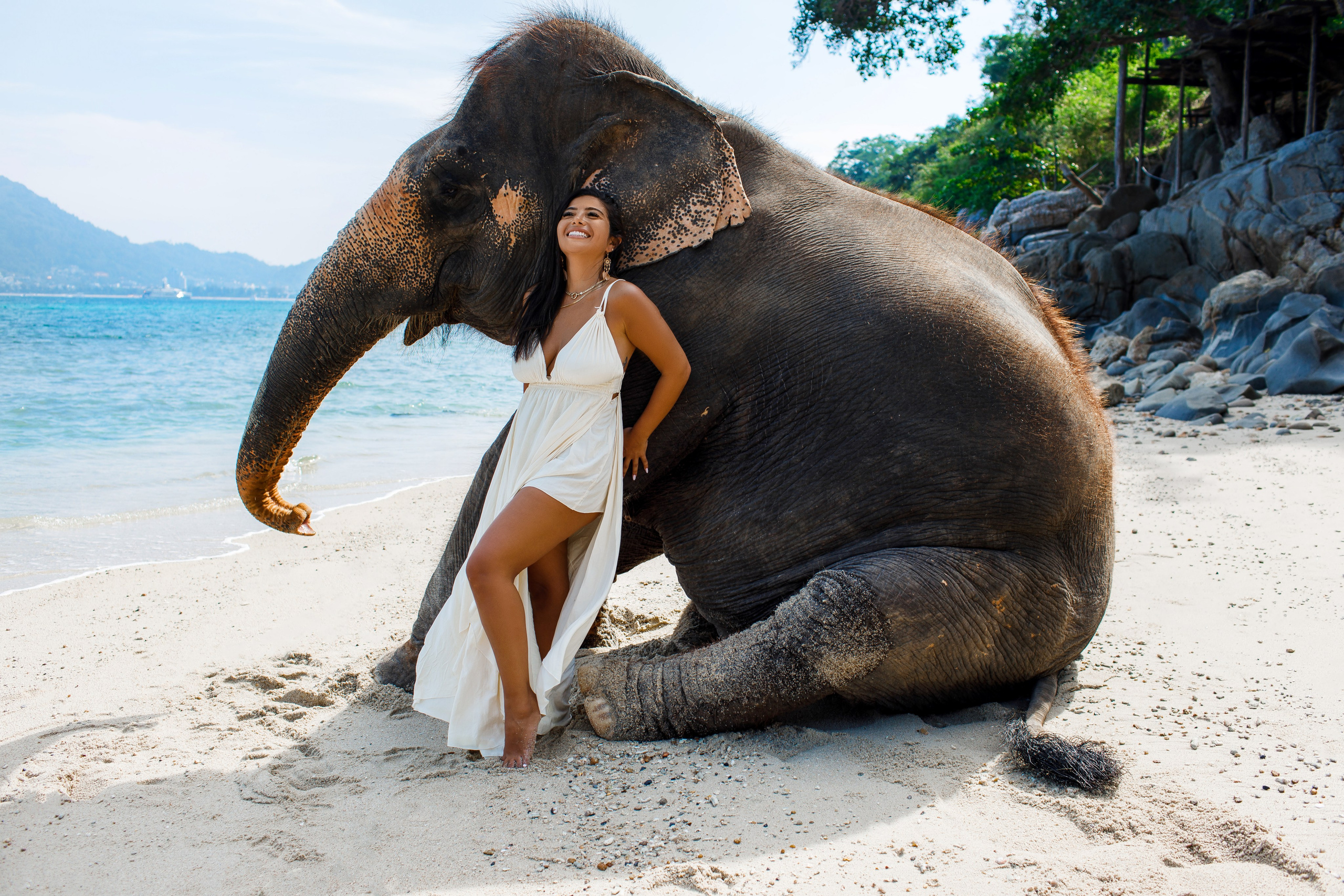 Photo with elephant. Photographer in Phuket. Photographer Thailand