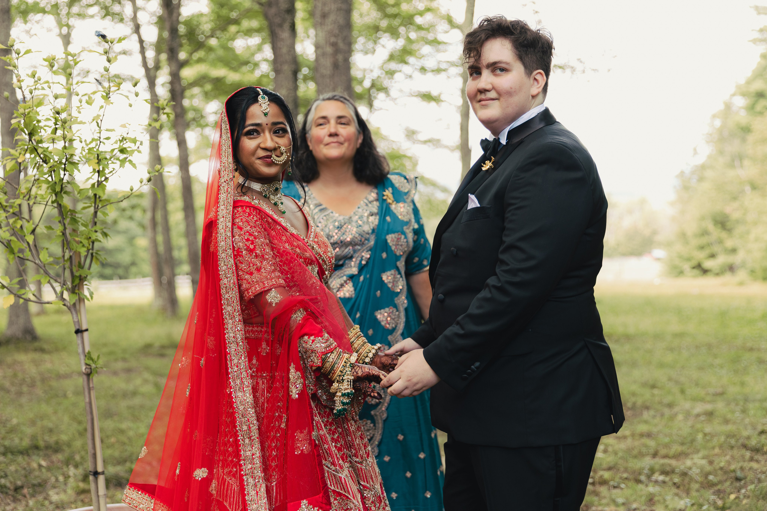 Two-Bride Multicultural Wedding in New Hampshire | Haldi & Nikah