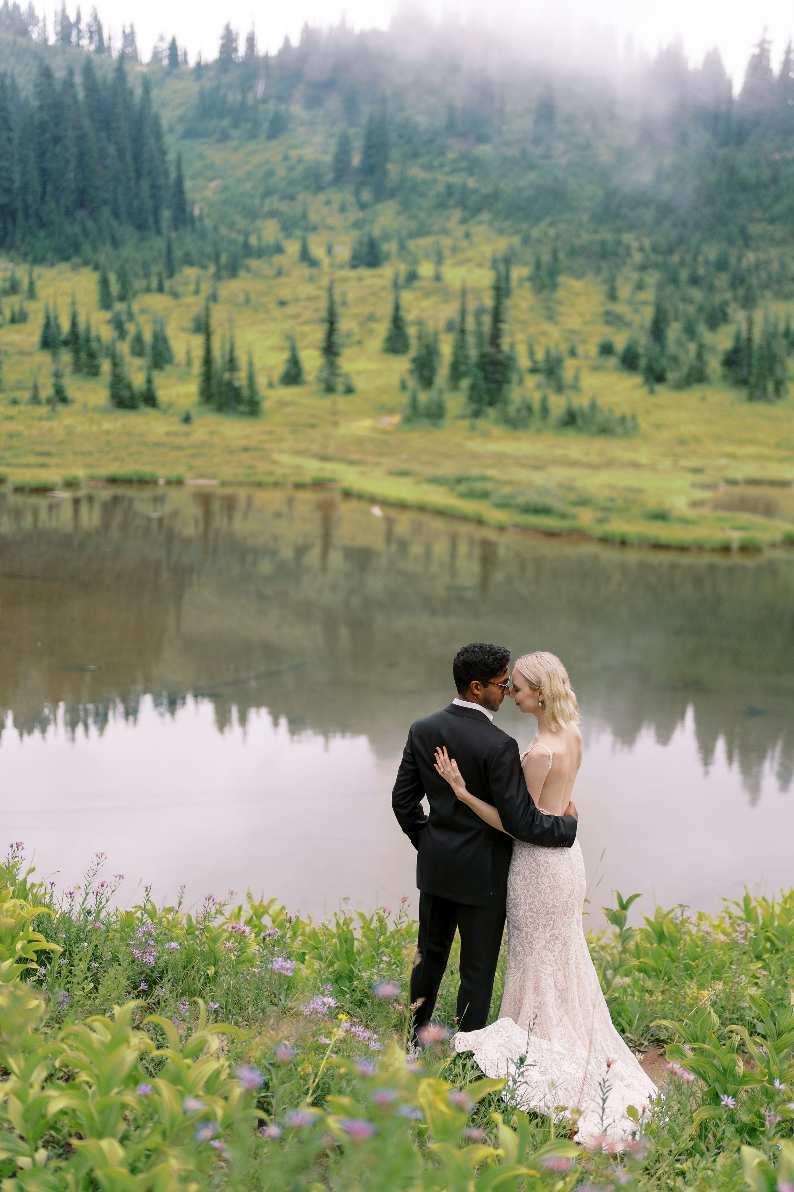 Rachel & Ryan Wedding photoshoot. August 2024. Little Tipsoo Lake, WA Day 2. EVAN ARISTOV WEDDING PHOTOGRAPHY — Seattle Wedding Photographer