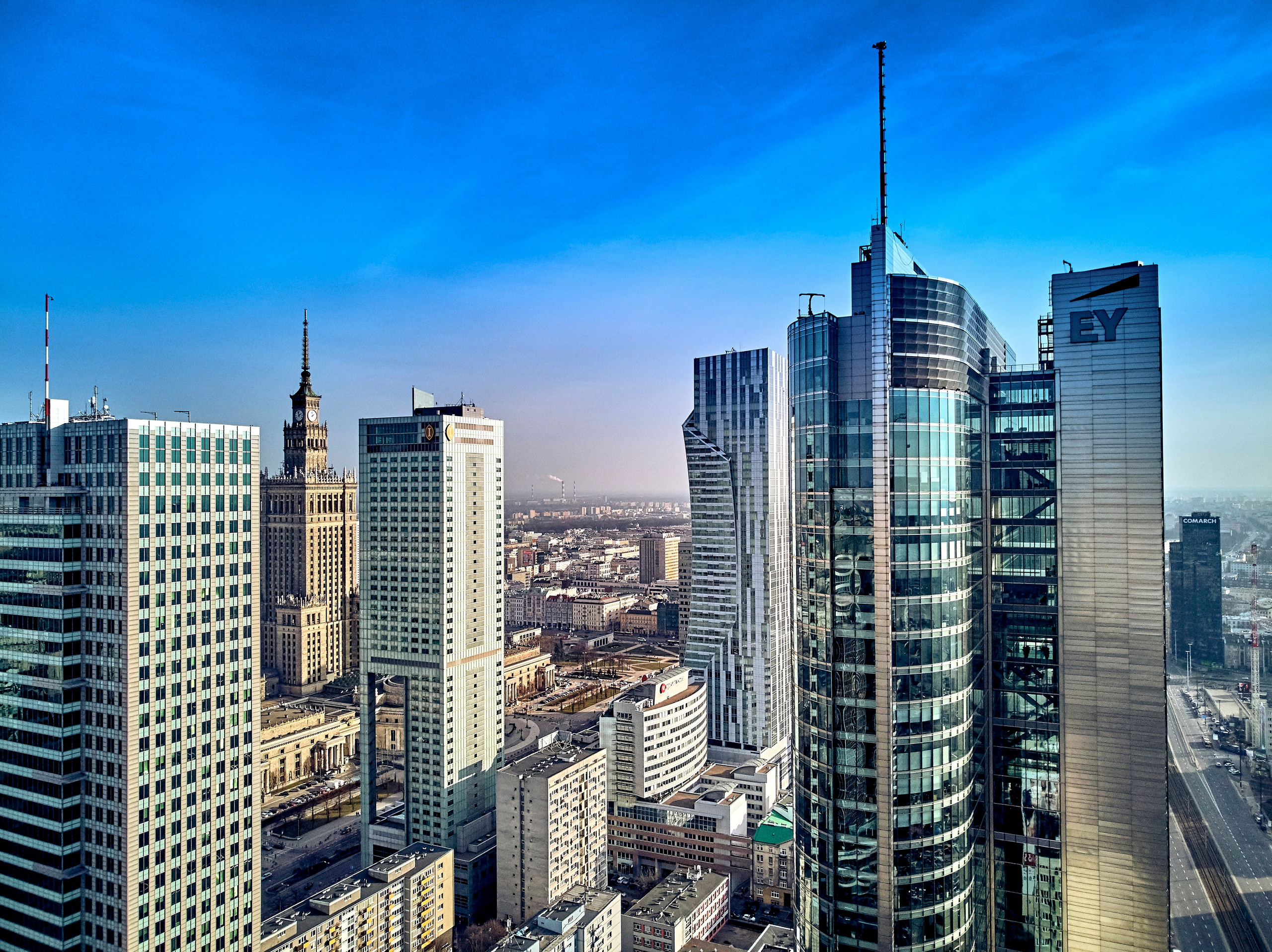 Lotnicza dronowa fotografia Warszawy - Miasto widziane z lotu ptaka. Андрей Шипилов — Фотография & Видеография