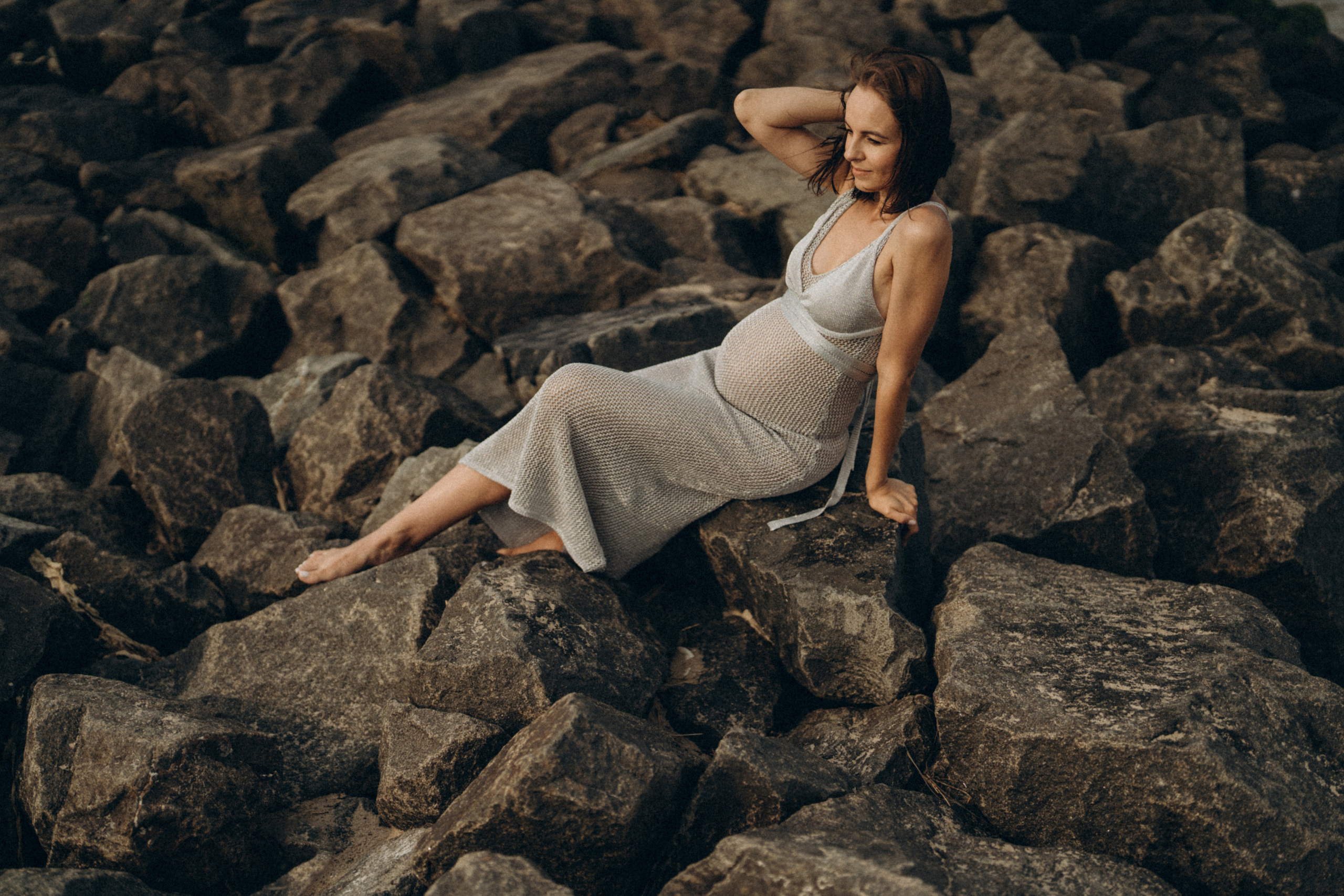 Beach maternity photoshoot. Modern maternity photographer in Long Island New York