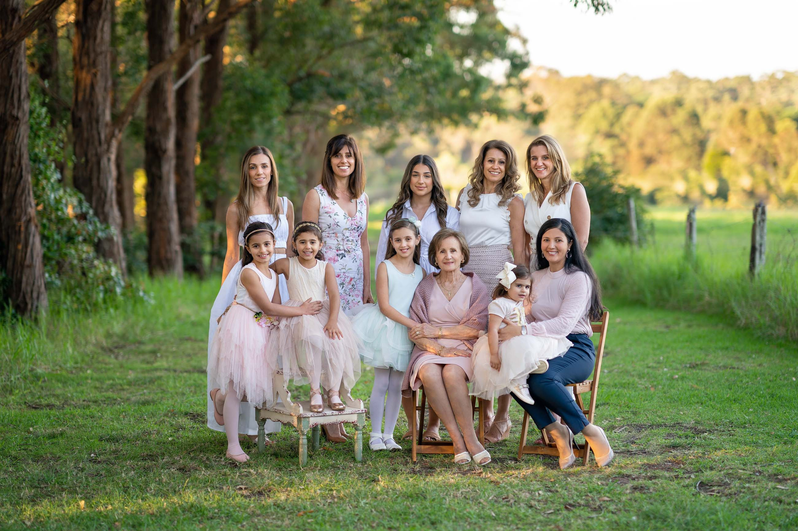 Large family portrait photography session in Sydney