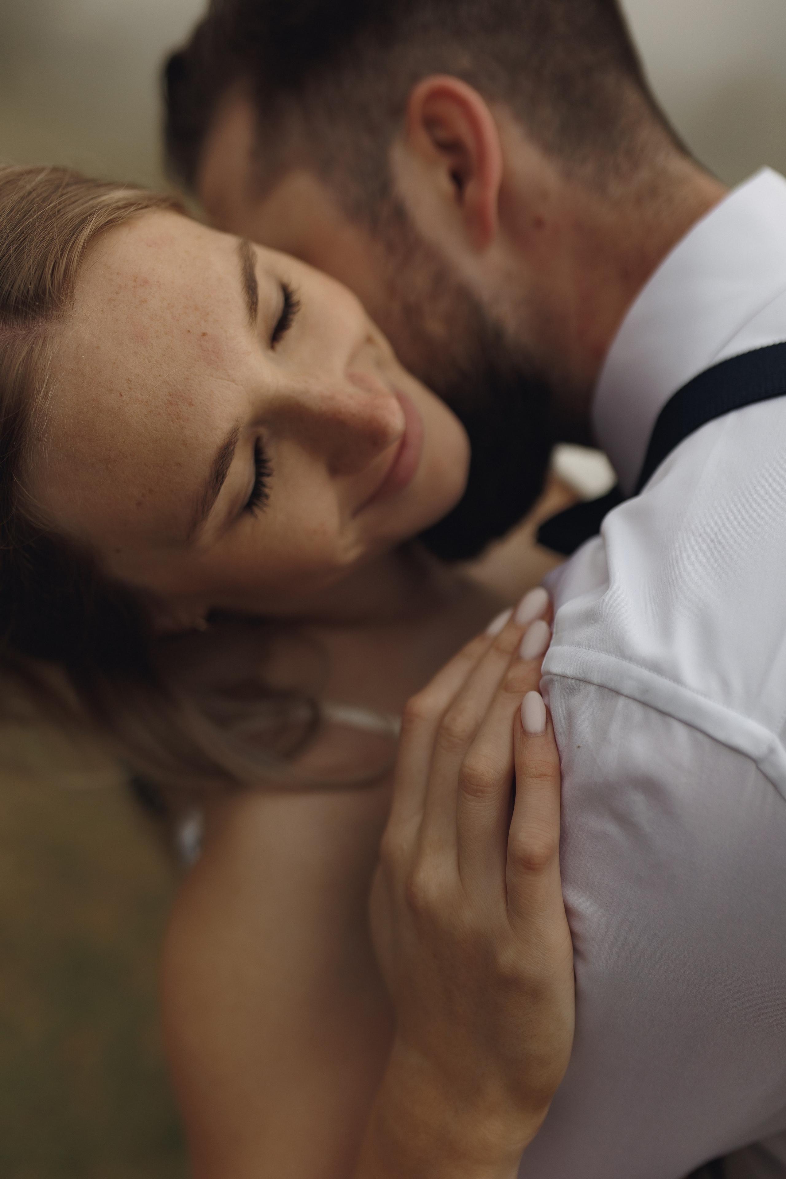 Bride and groom during their Madeira elopement in Fanal Forest Portugal
