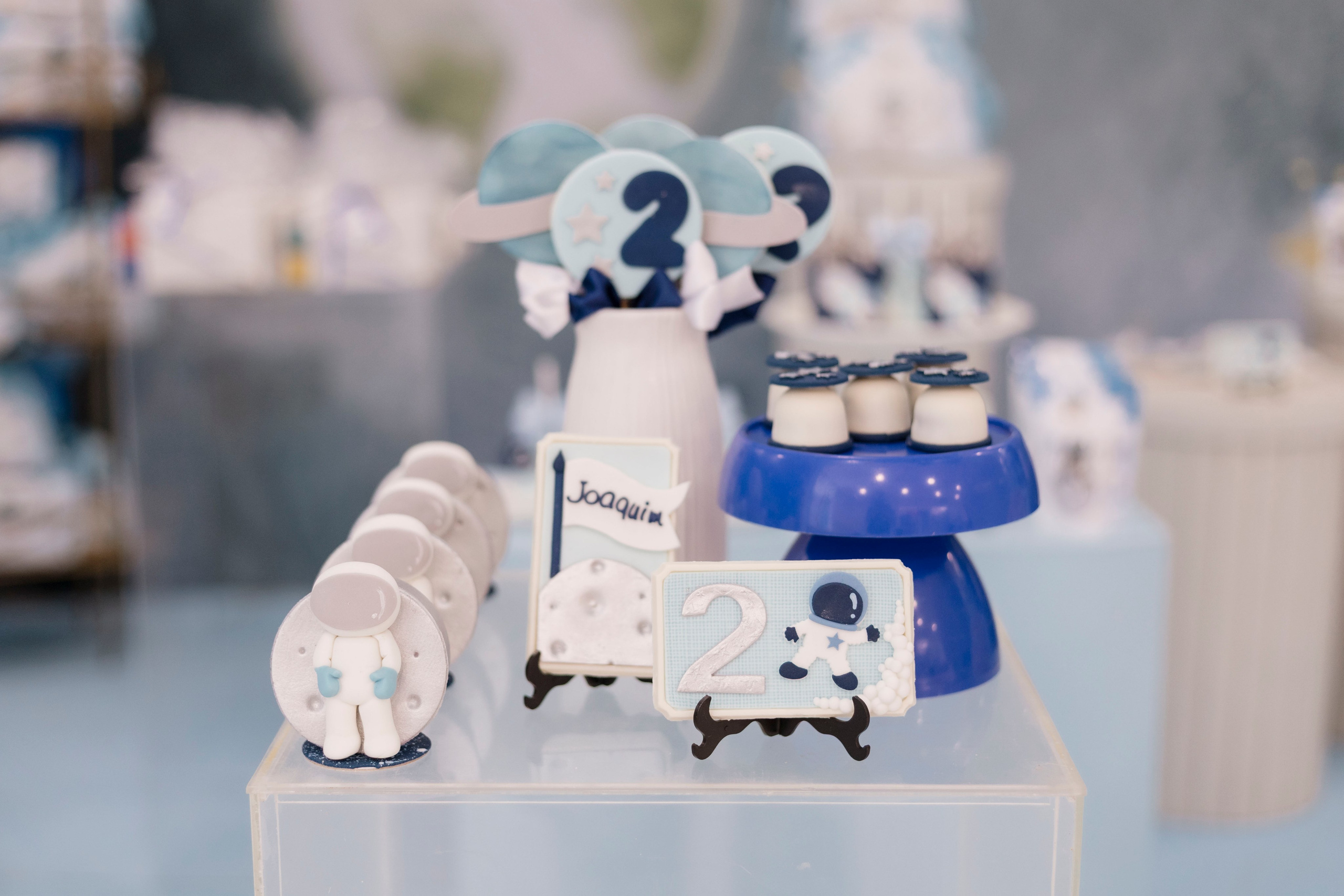 Detalhes da decoração astronauta na festa de 2 anos do Joaquim
