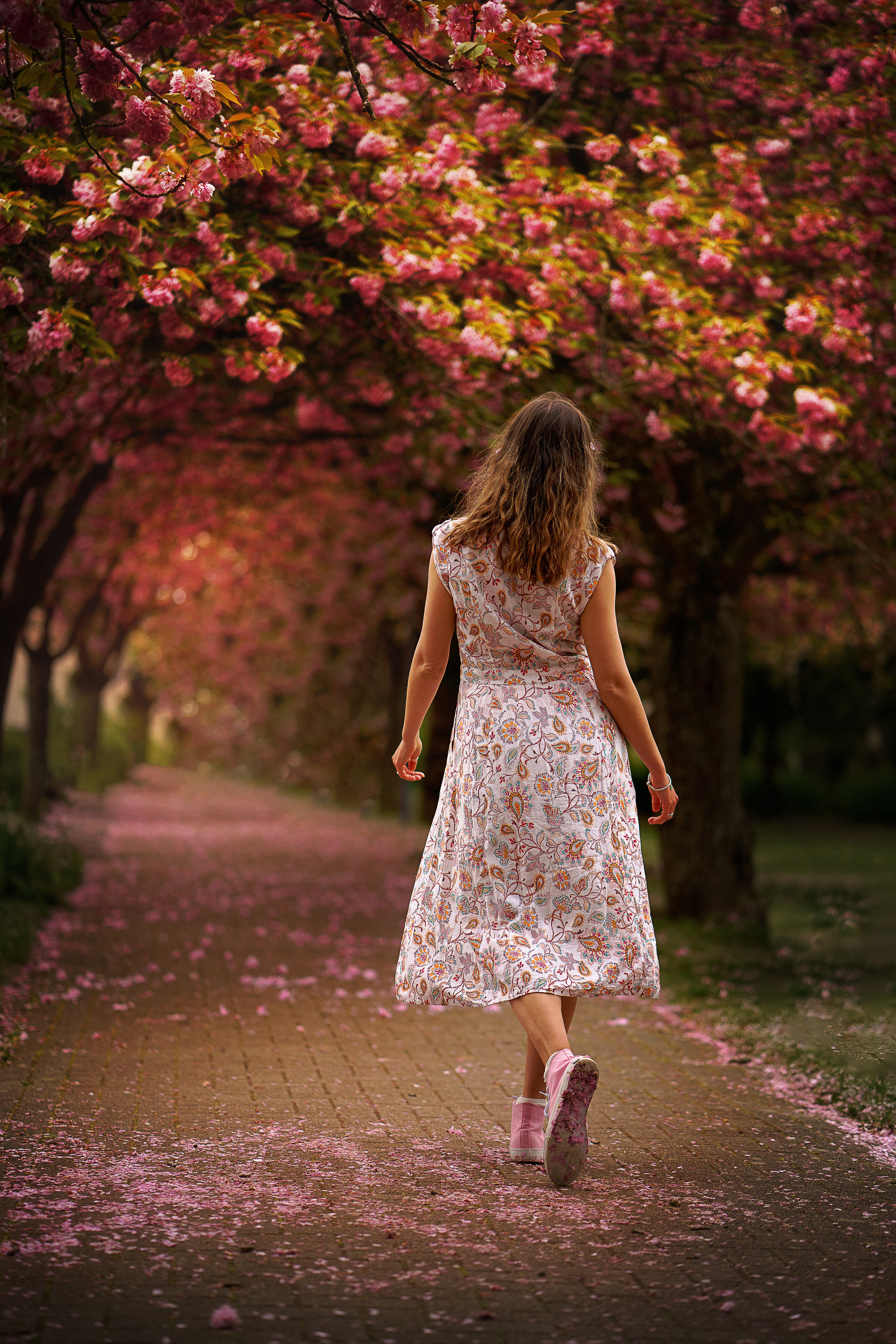 Ольга в цветущей сакуре. Семейный, детский и женский фотограф в Германии, Трире