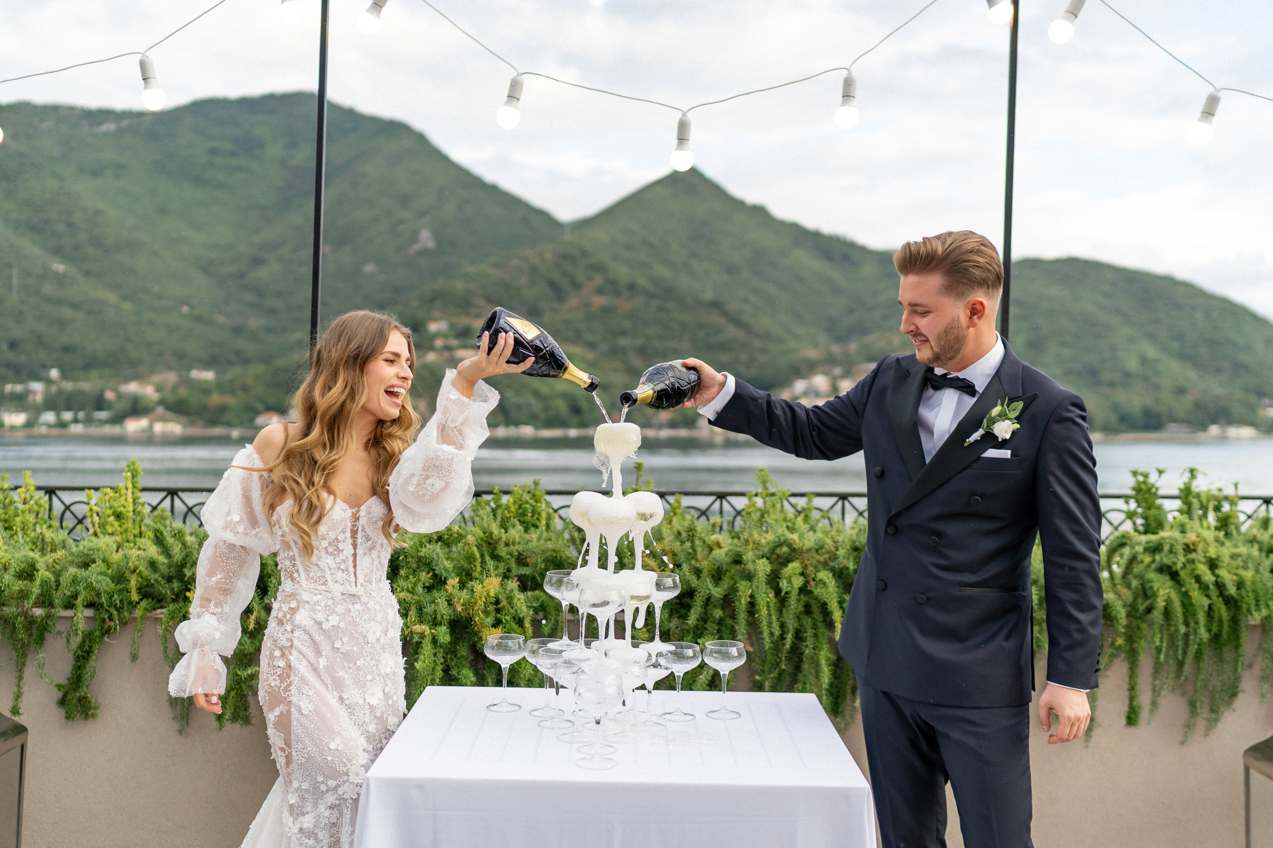 Свадьба в Черногории — Отель Caza Del Mare и фейерверк у моря