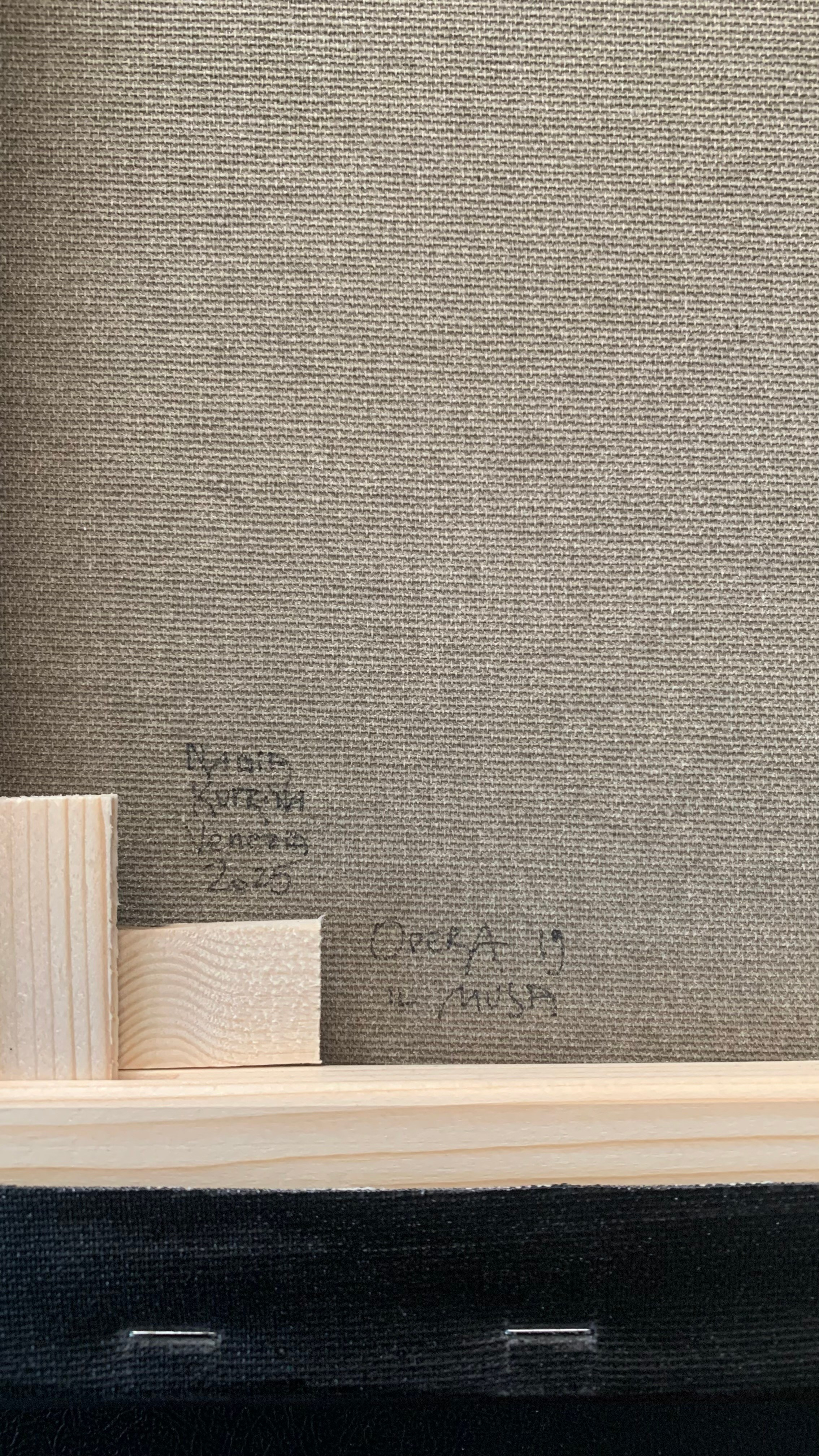 Nr. 19 PANEM QUOTIDIANUM. Retro, dettaglio.29.5 cm  x 43 cm Linoleografia stampata a mano su pagina di un registro di un’azienda vinicola del 1920. Ispirazione ellenica. 