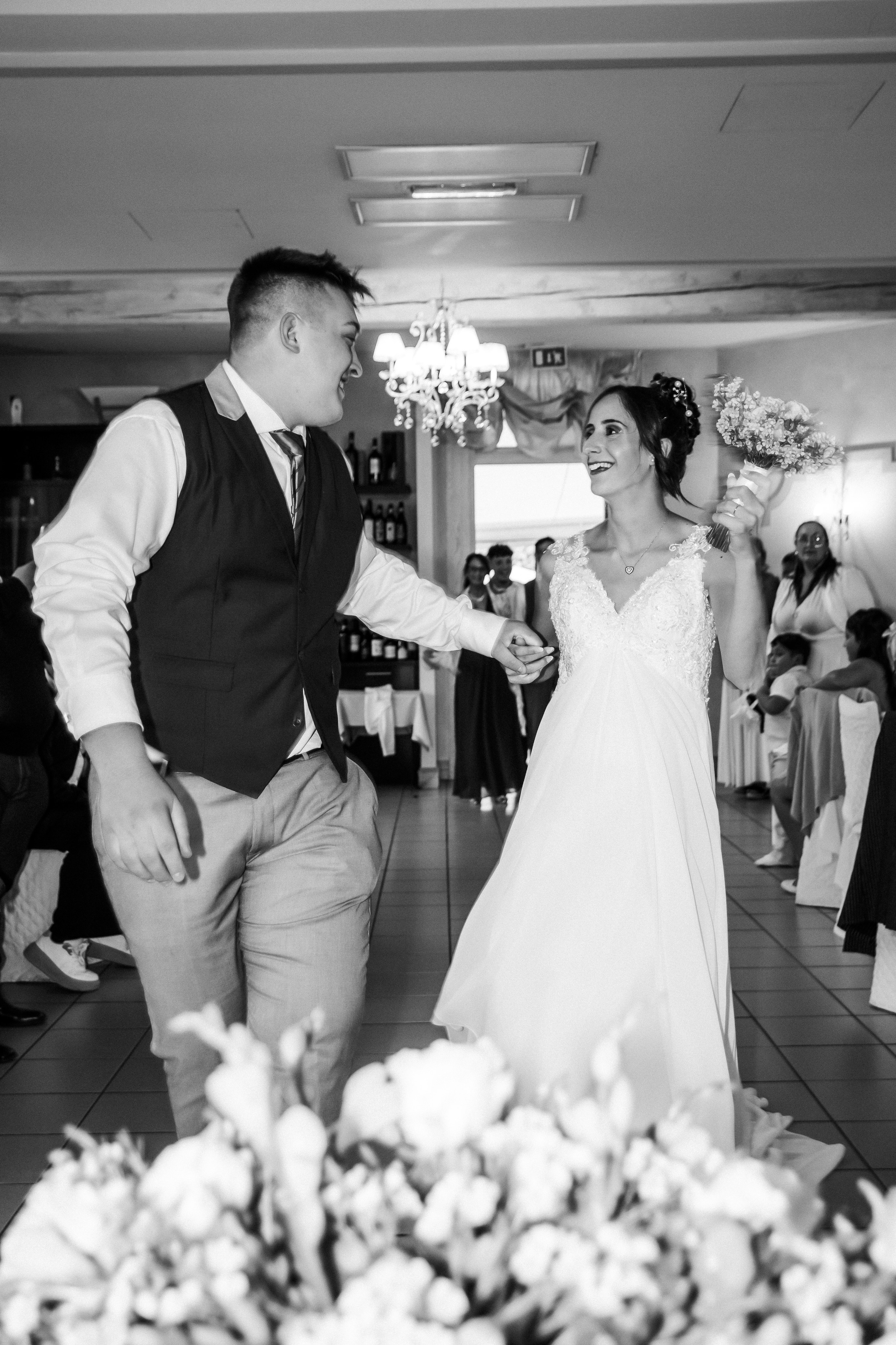 black and white couple dancing photo