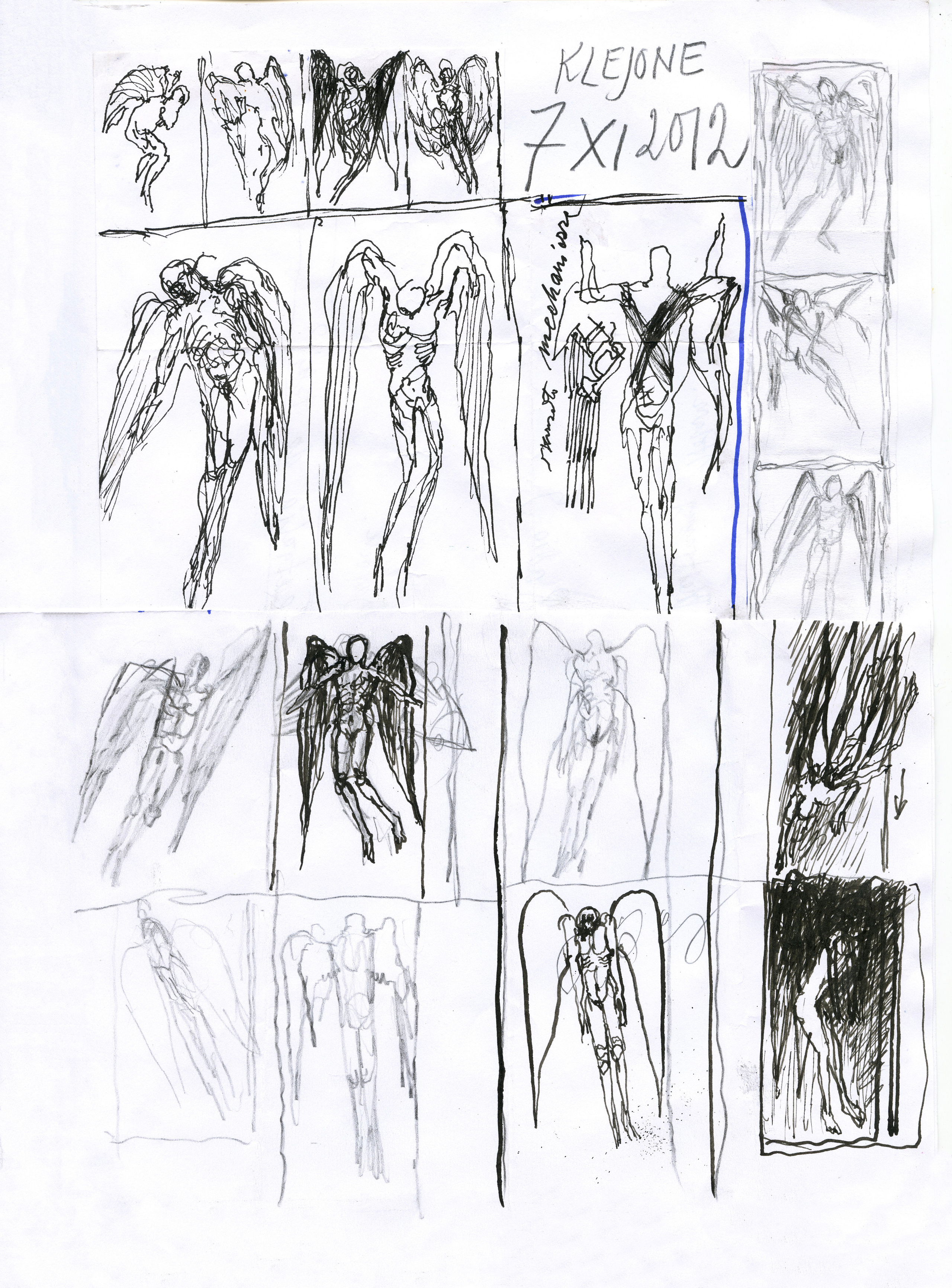 FLIGHT I, painting, drawing, Lot VI / Flight VI, sketches, notes, Andrzej Strumiłło, Andrzej Strumillo, FLIHGT series, polish contemporary art, polish artist, contemporary art in modern Poland, contemporary polish artists, best polish painters, best polish artists, famous polish artists