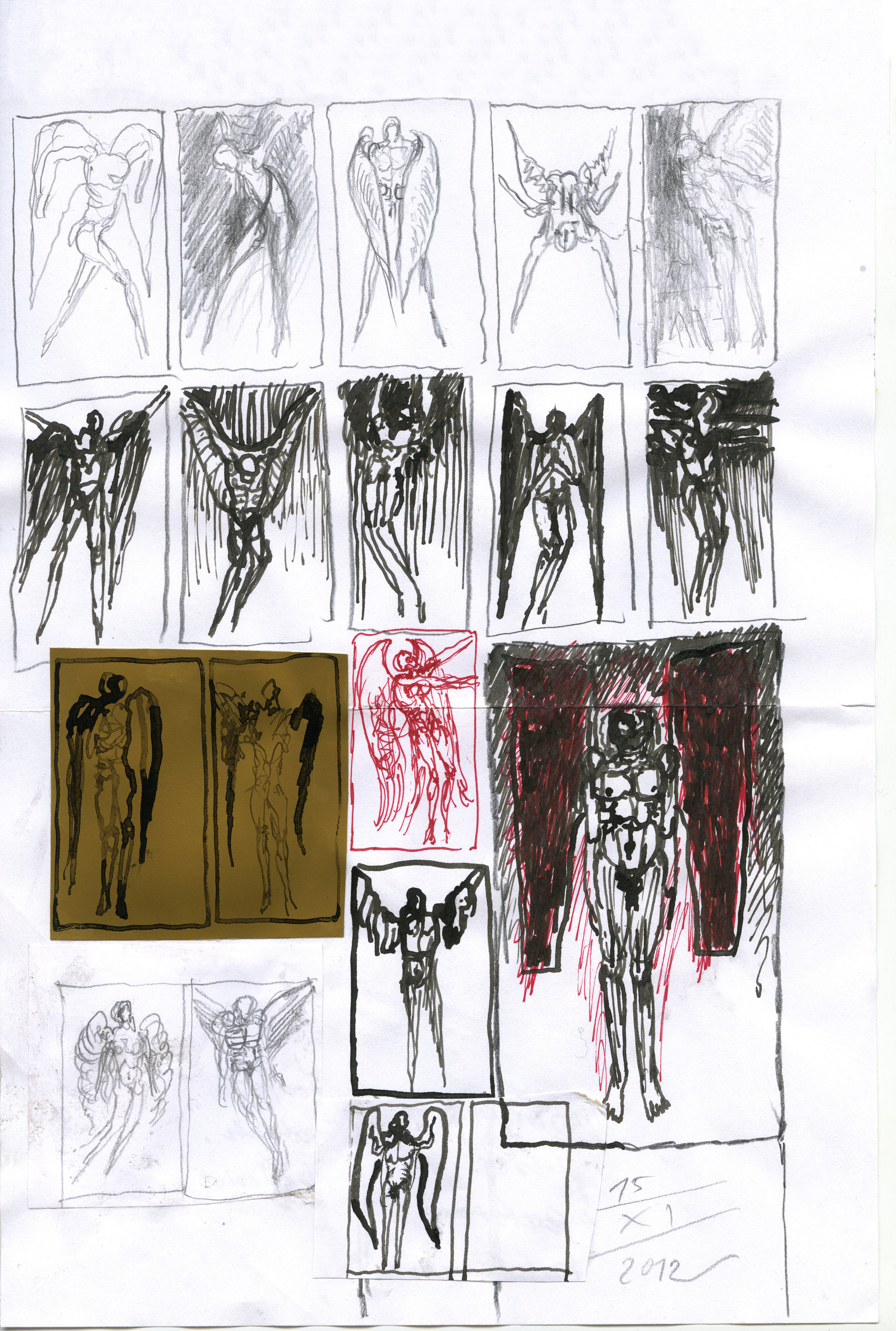 FLIGHT I, painting, drawing, Lot VI / Flight VI, sketches, notes, Andrzej Strumiłło, Andrzej Strumillo, FLIHGT series, polish contemporary art, polish artist, contemporary art in modern Poland, contemporary polish artists, best polish painters, best polish artists, famous polish artists