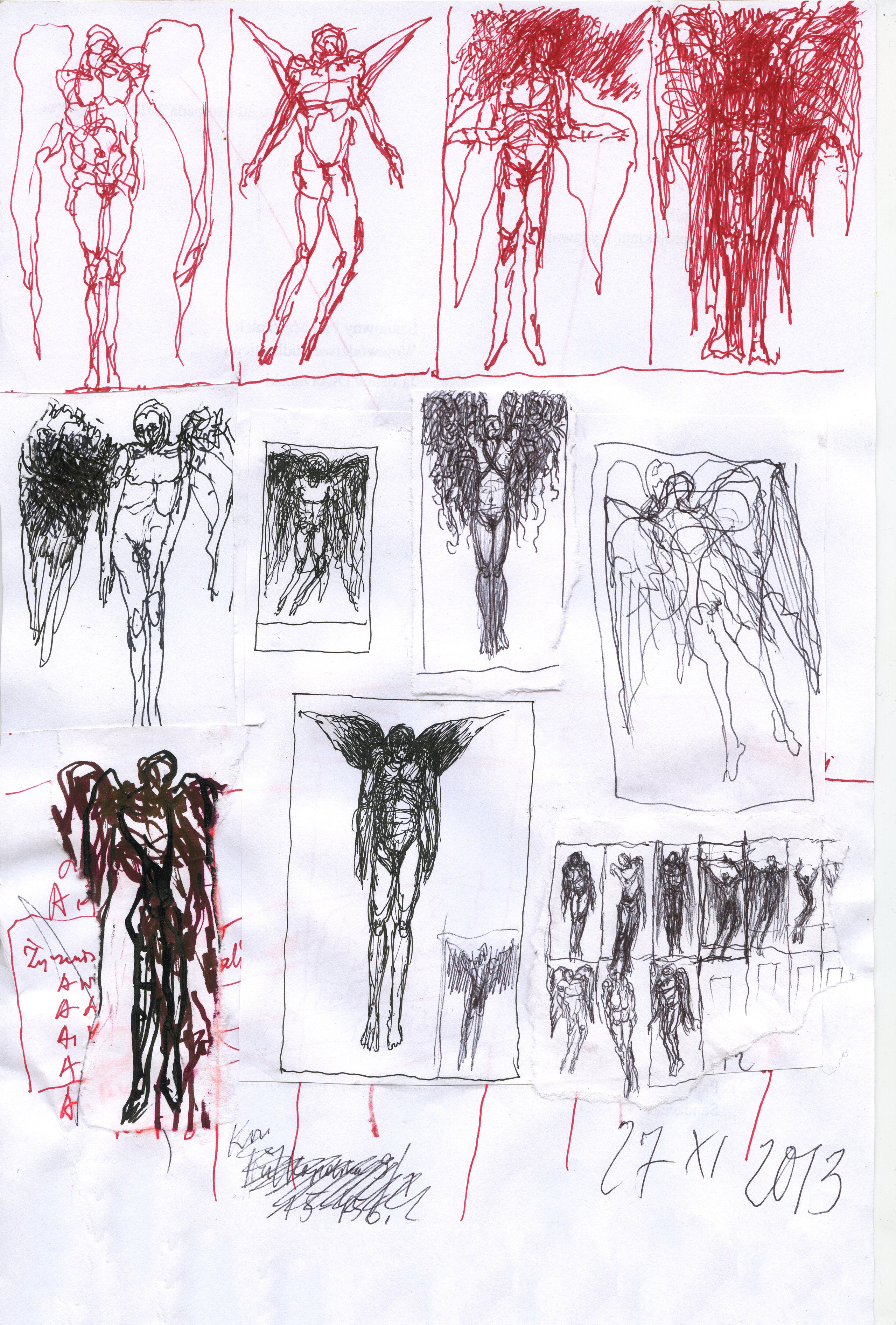 FLIGHT I, painting, drawing, Lot VI / Flight VI, sketches, notes, Andrzej Strumiłło, Andrzej Strumillo, FLIHGT series, polish contemporary art, polish artist, contemporary art in modern Poland, contemporary polish artists, best polish painters, best polish artists, famous polish artists