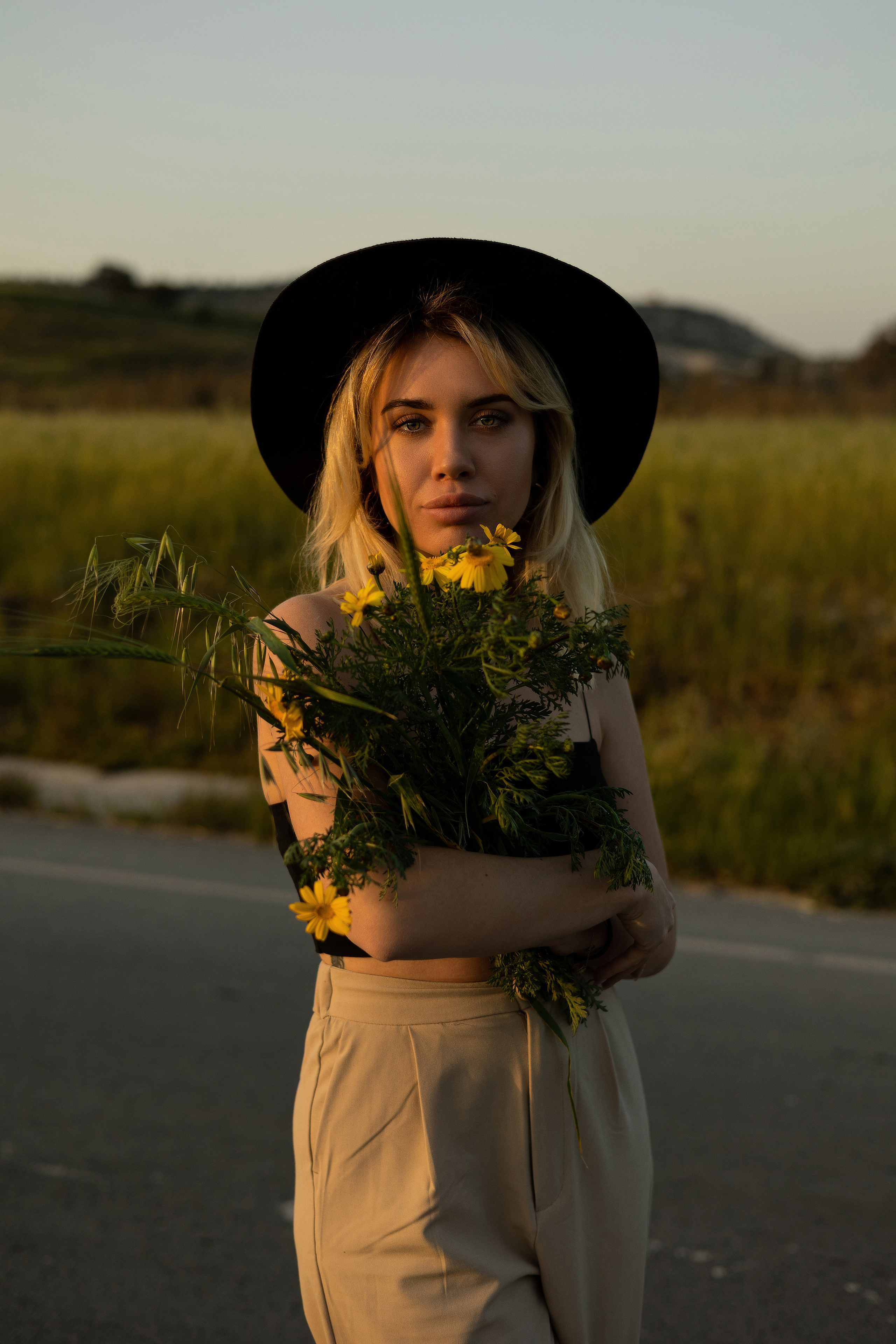 Cinematic Road Portraits — Woman in Trench Coat at Sunset. Kristina Kozheltsova- Soulful Portrait&Lifestyle&Love Story Photographer in Leipzig, Germany