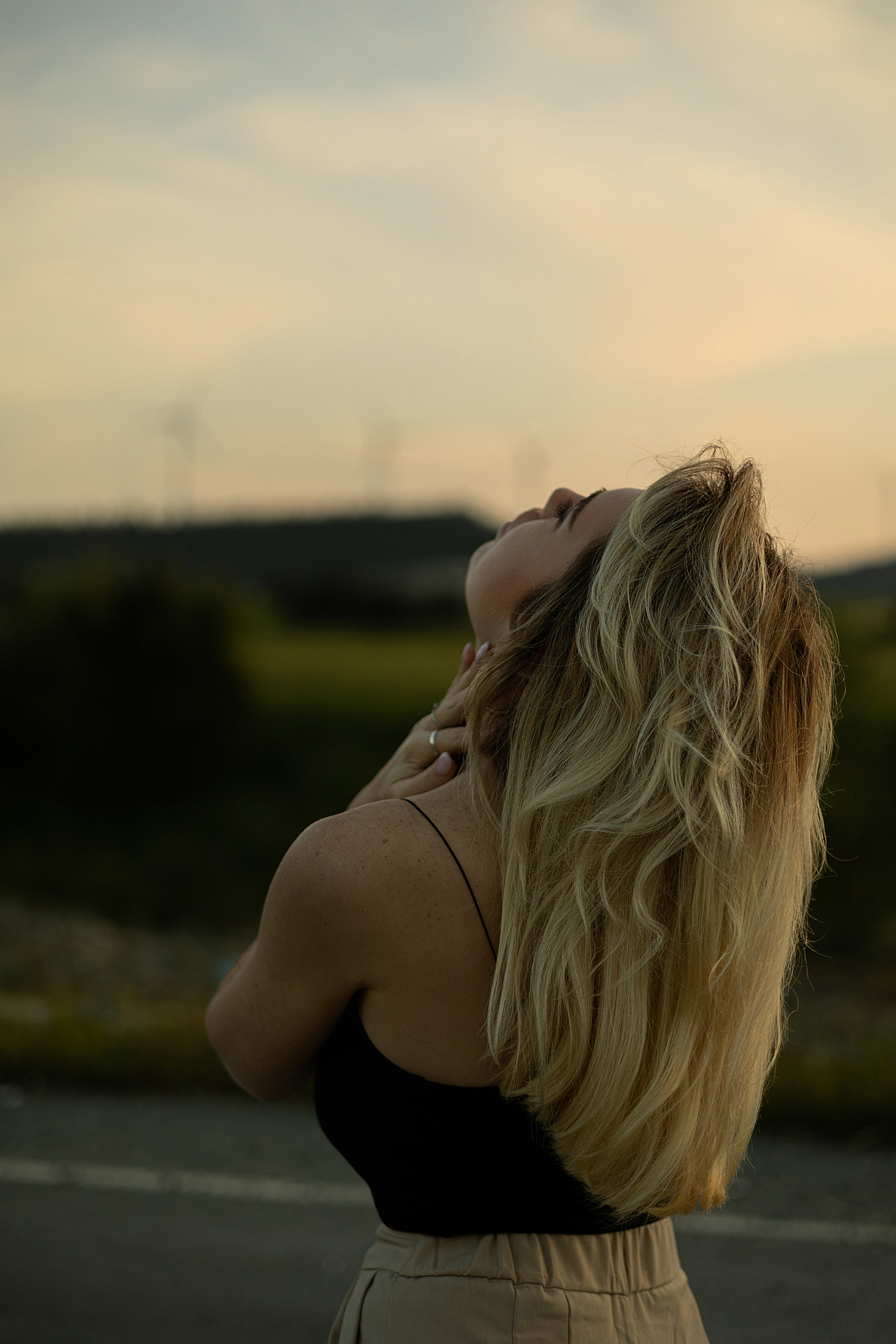 Cinematic Road Portraits — Woman in Trench Coat at Sunset. Kristina Kozheltsova- Soulful Portrait&Lifestyle&Love Story Photographer in Leipzig, Germany