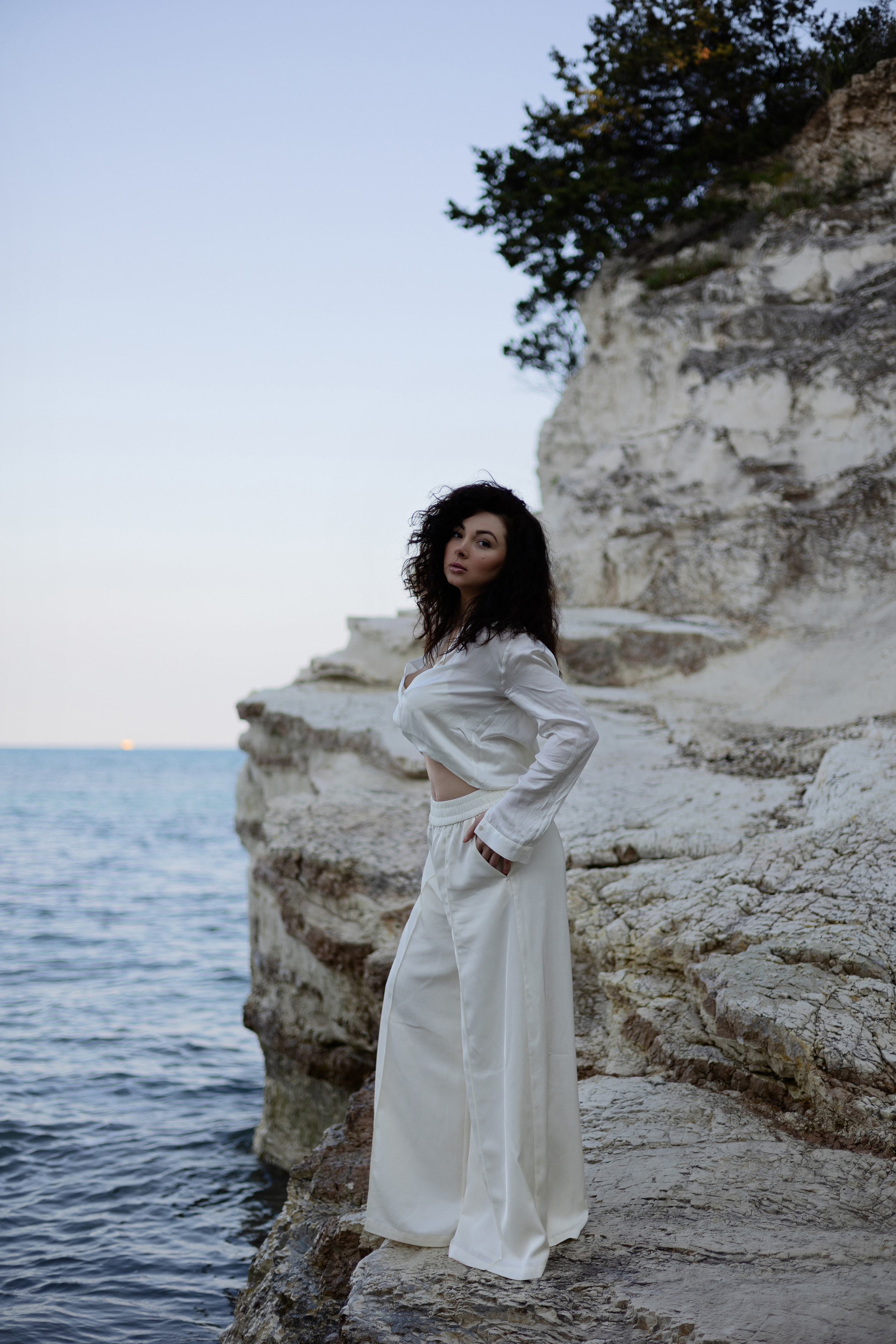 Coastal Portraits. Woman in White by the Sea. Kristina Kozheltsova- Soulful Portrait&Lifestyle&Love Story Photographer in Leipzig, Germany