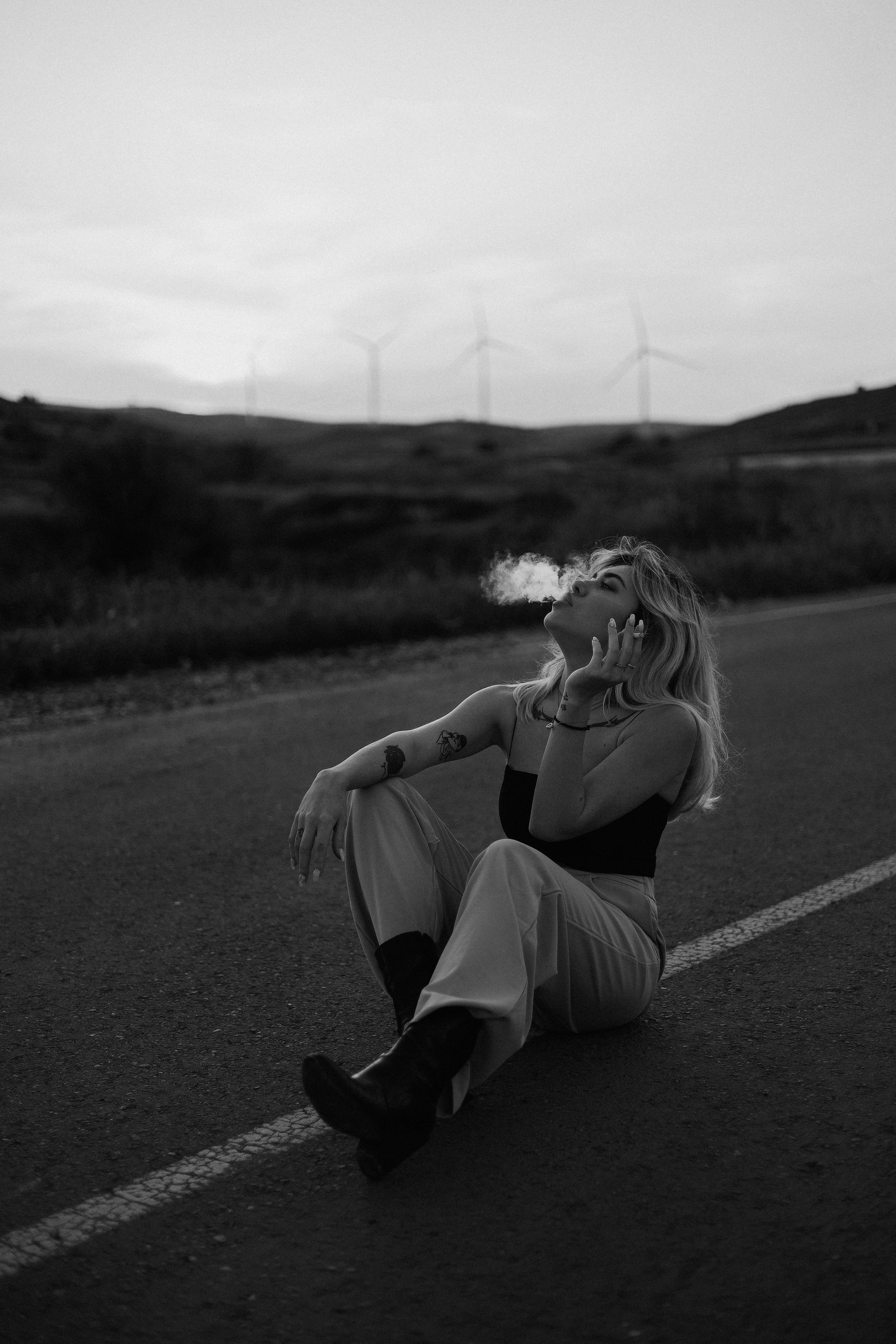 Cinematic Road Portraits — Woman in Trench Coat at Sunset. Kristina Kozheltsova- Soulful Portrait&Lifestyle&Love Story Photographer in Leipzig, Germany