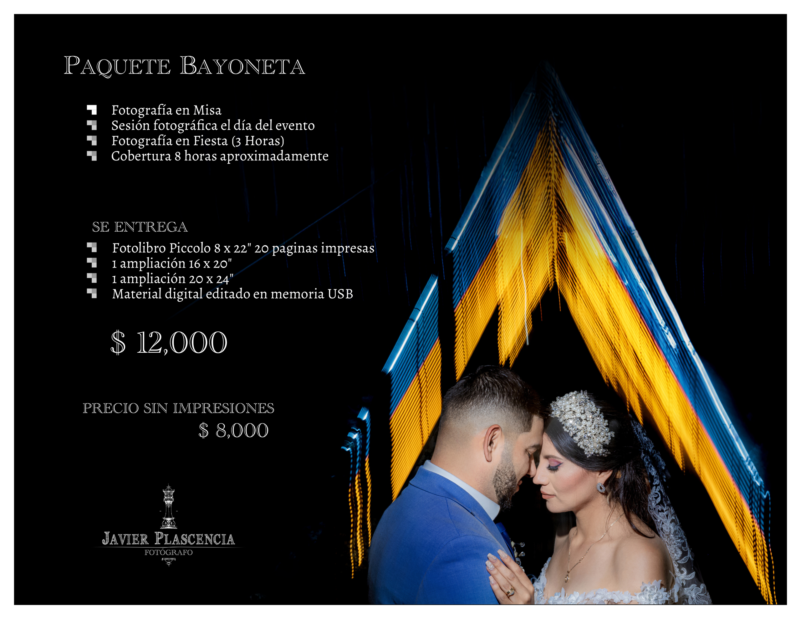 Paquetes. Javier Plascencia Fotografo de Bodas en México
