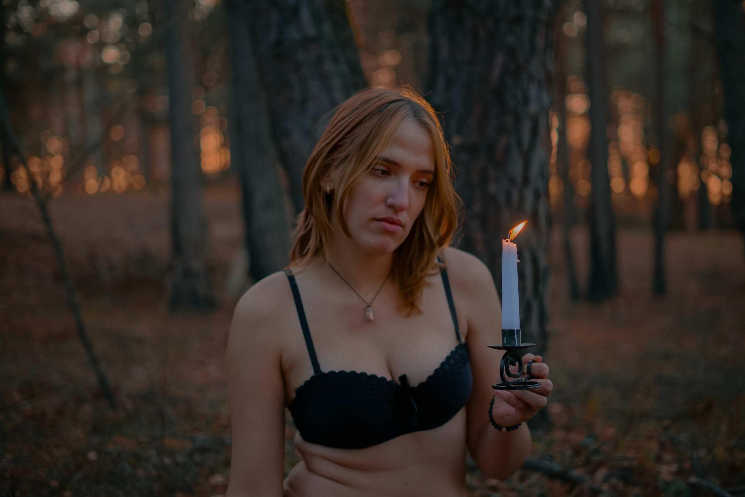 Feminine energy of Candles. Potrait Photography Arjunovision