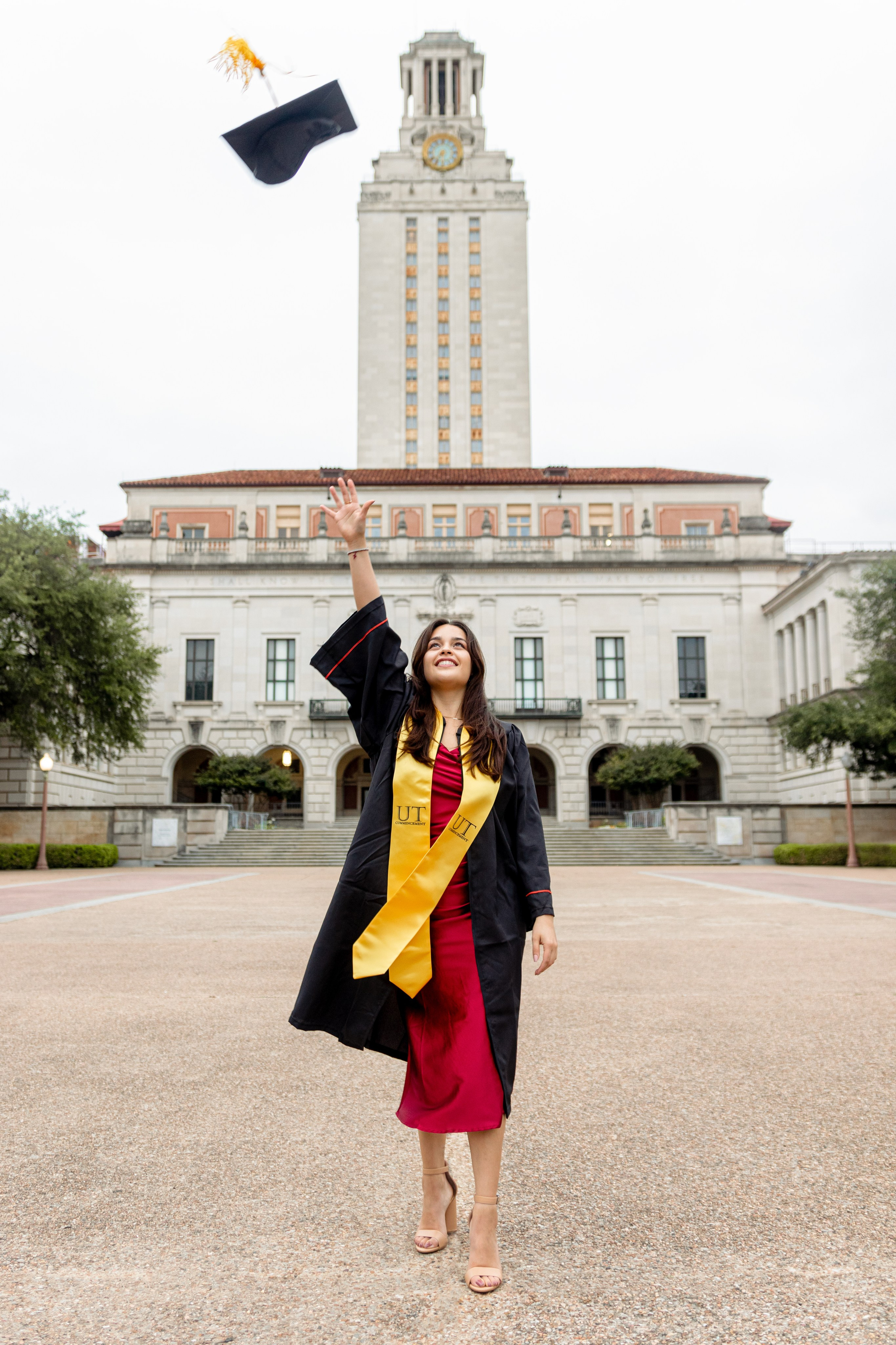 Monica’s graduation photoshoot at the University of Texas Austin
